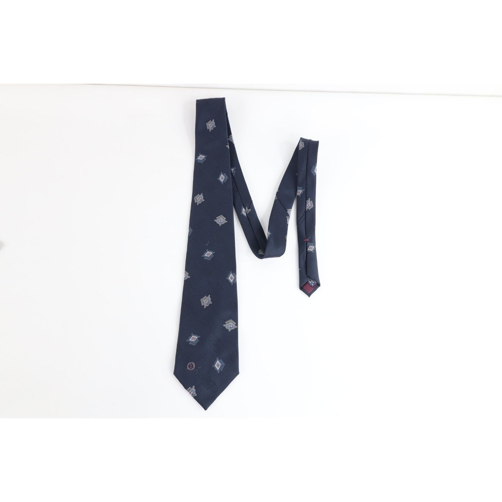 Vintage Vintage 90s Streetwear Geometric Silk Neck Tie Wedding Size ONE SIZE - 3 Thumbnail