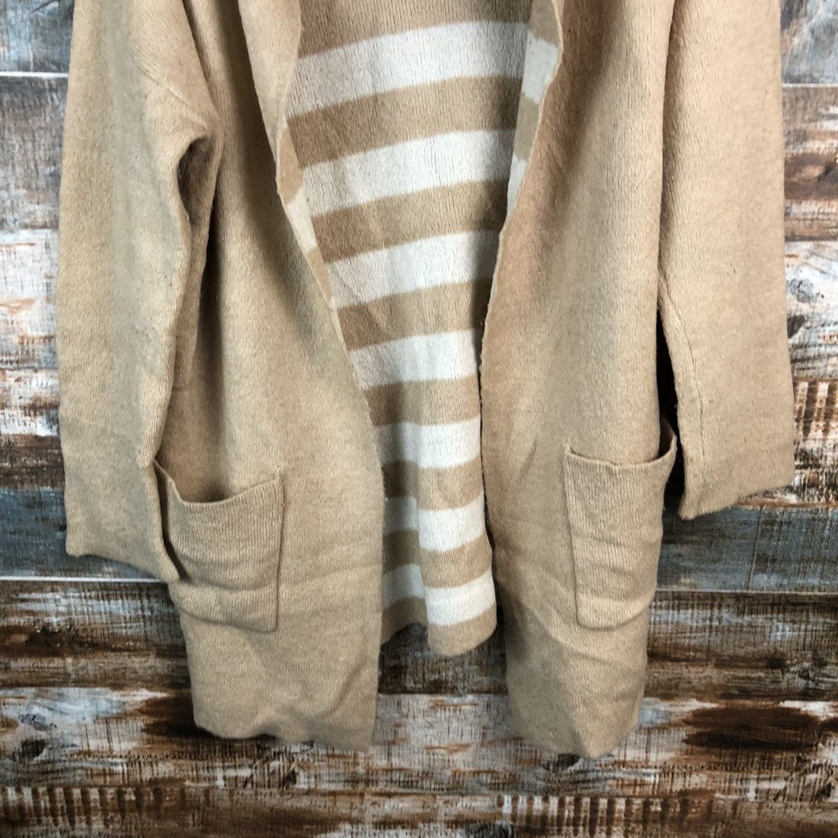 Homespun Knitwear × Japanese Brand Japanese Brand Brown knitwear cardigan Hoodie #A1556 Size L / US 10 / IT 46 - 6 Thumbnail