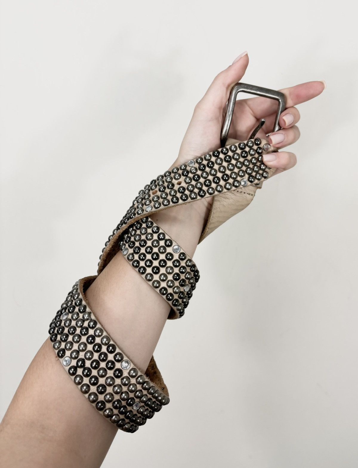 B.B. Simon Vintage B.B. Simon Style Avant Garde Studded Leather Belt Size ONE SIZE - 1 Thumbnail