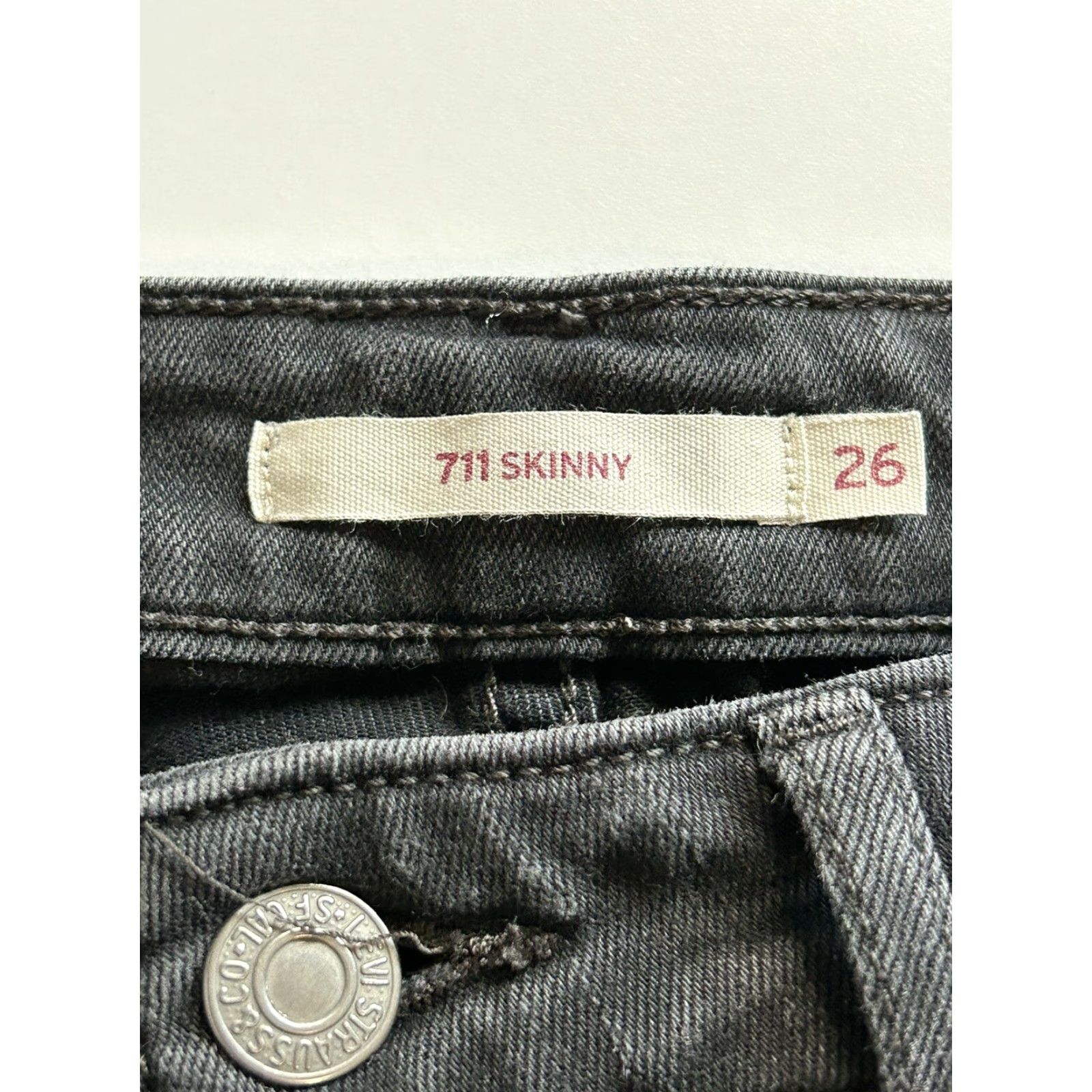 Levi's Levi's 711 Skinny Jeans Womens Black Stretch Denim Size 26 Regular Modern Classic Size 26" / US 2 / IT 38 - 4 Thumbnail