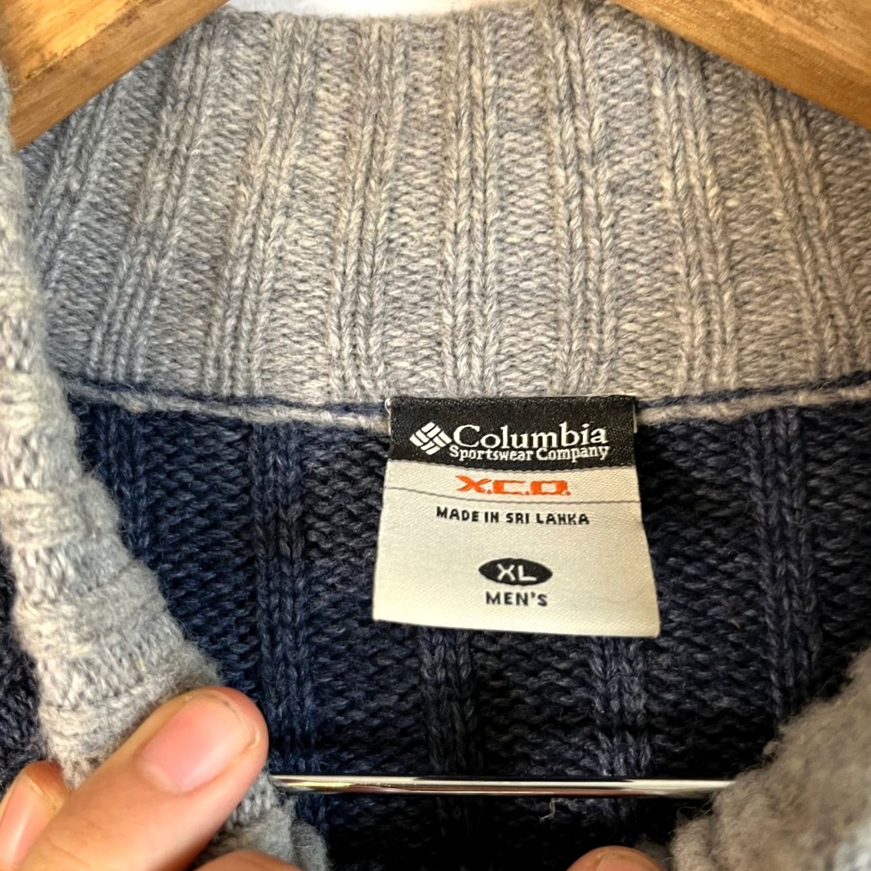 Vintage Columbia X.C.O. Mens XL Blue Full Zip Cable-Knit Mock Neck Sweater XL Size US XL / EU 56 / 4 - 4 Thumbnail