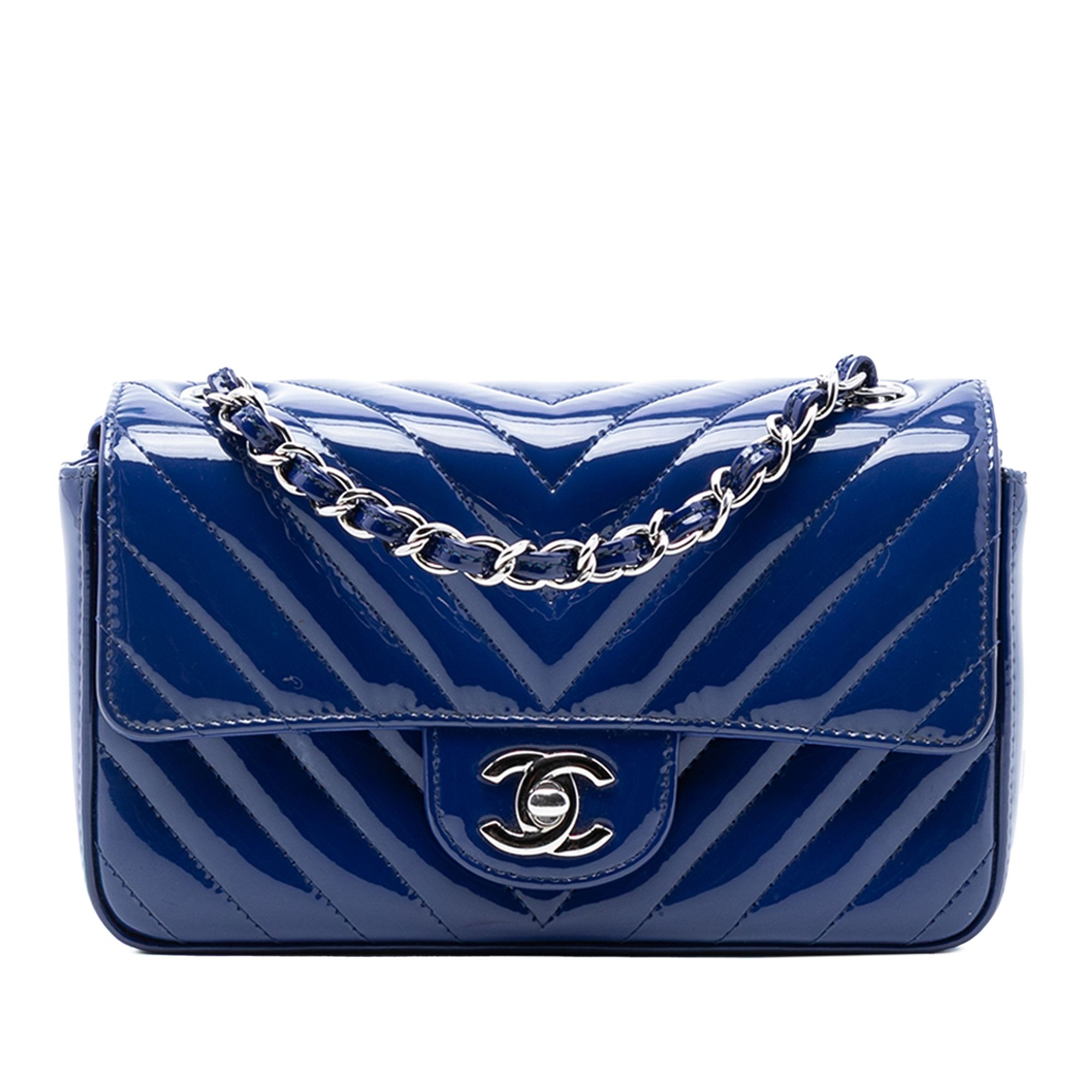 Chanel Chanel Mini Rectangular Classic Chevron Patent Single Flap Size ONE SIZE - 1 Thumbnail