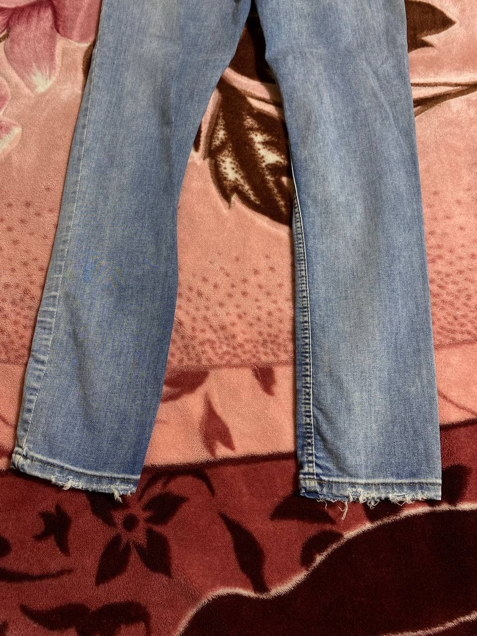Japanese Brand Dirty Painted Distressed Flower print Faded Baggy Jeans Y2K Size US 30 / EU 46 - 8 Thumbnail