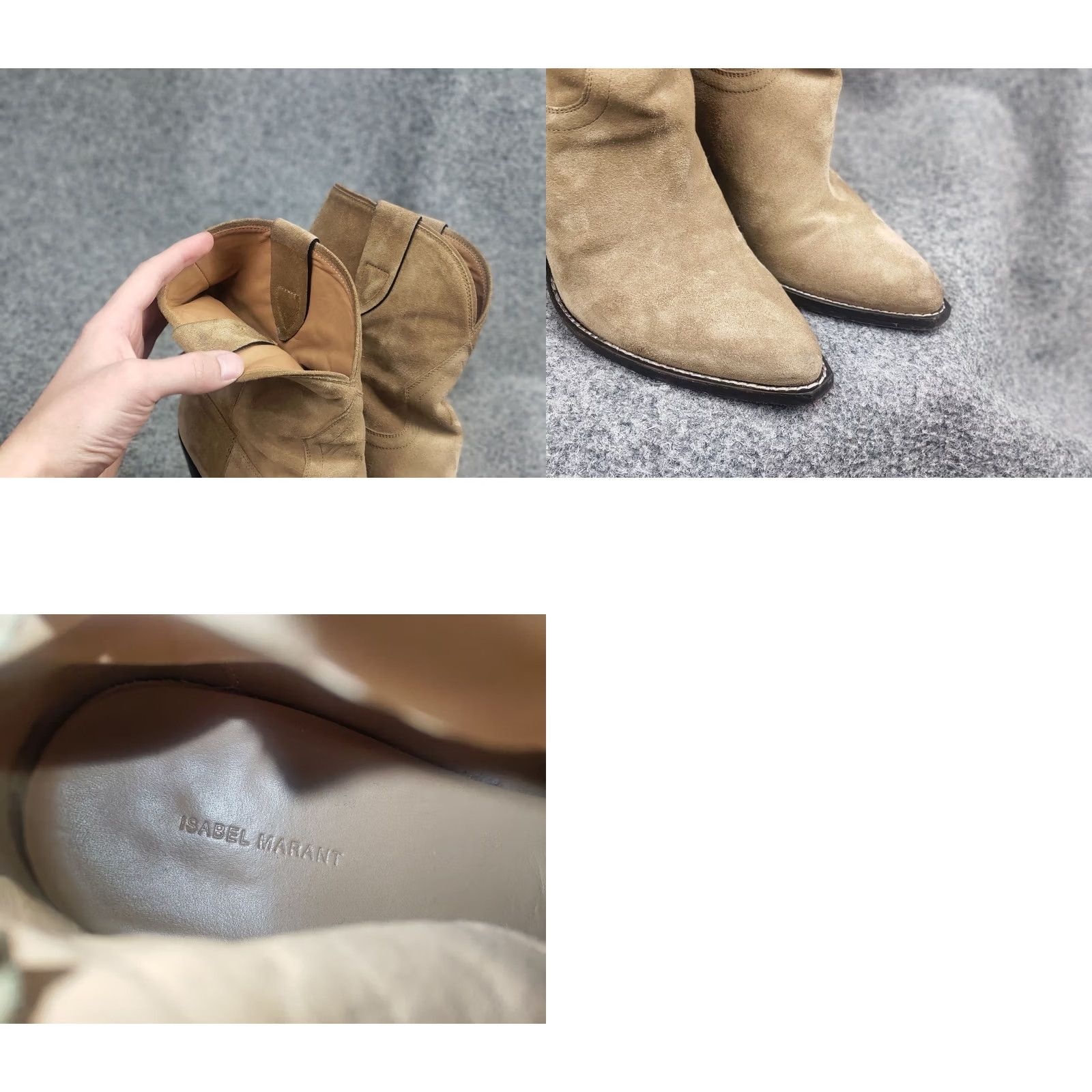 Isabel Marant Isabel Marant Leyane suede Leather Beige cowboy Ankle Boots Vintage Western Style Size US 10 / IT 40 - 11 Thumbnail