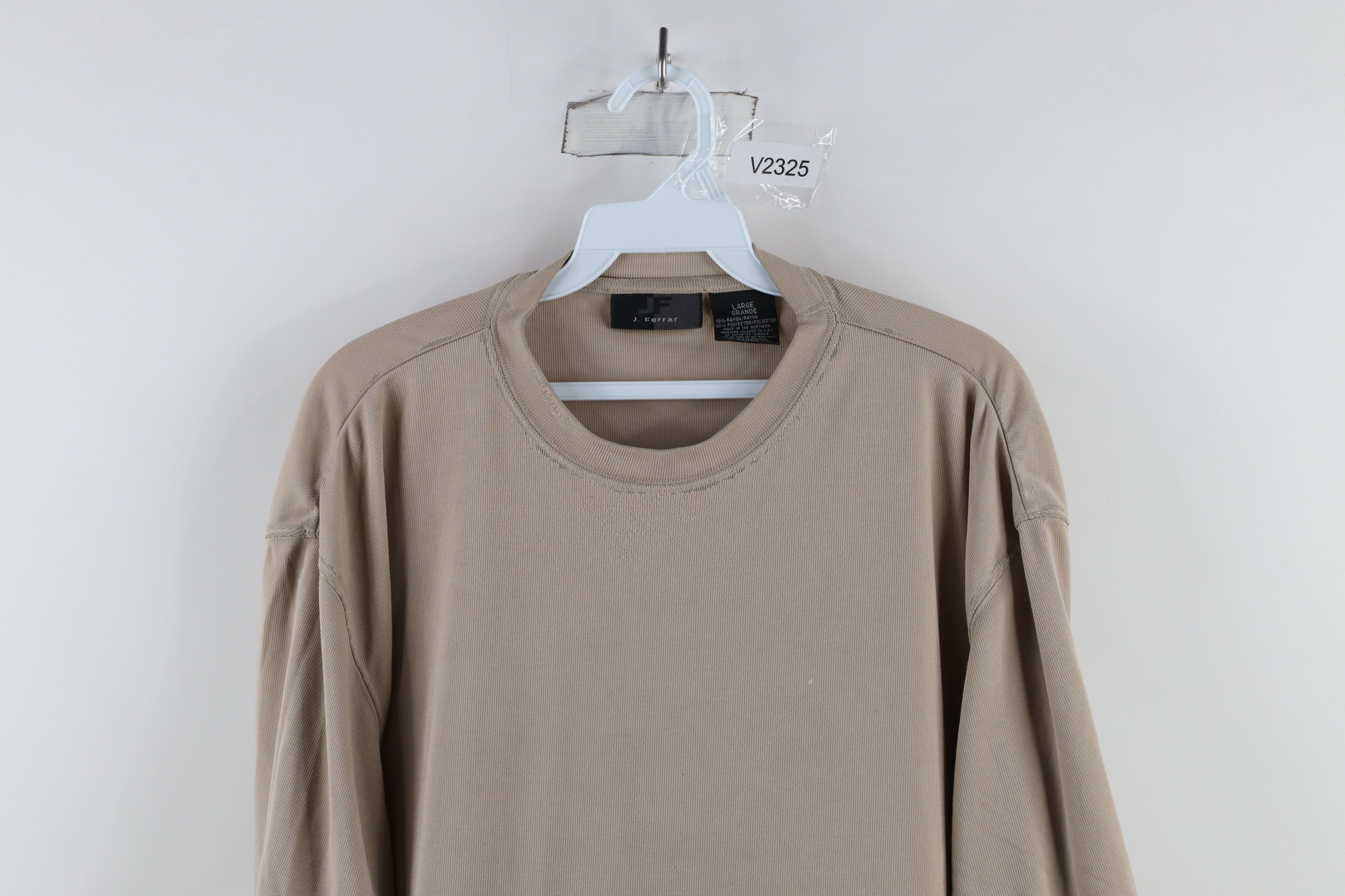 Vintage Vintage 90s Streetwear Blank Ribbed Knit T-Shirt Beige Size US L / EU 52-54 / 3 - 2 Thumbnail