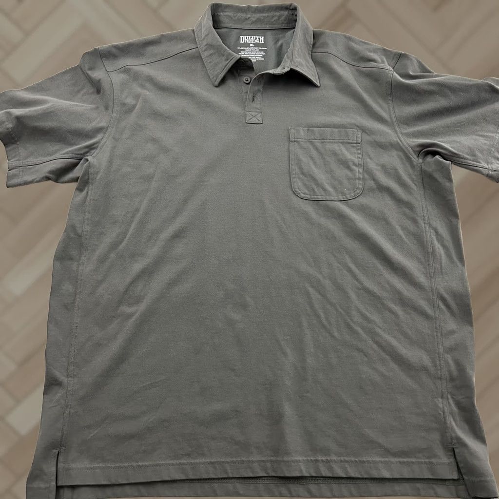 CO Duluth Trading Co Short Sleeve Button Front Polo Shirt Mens XL Solid Gray Size US XL / EU 56 / 4 - 1 Thumbnail