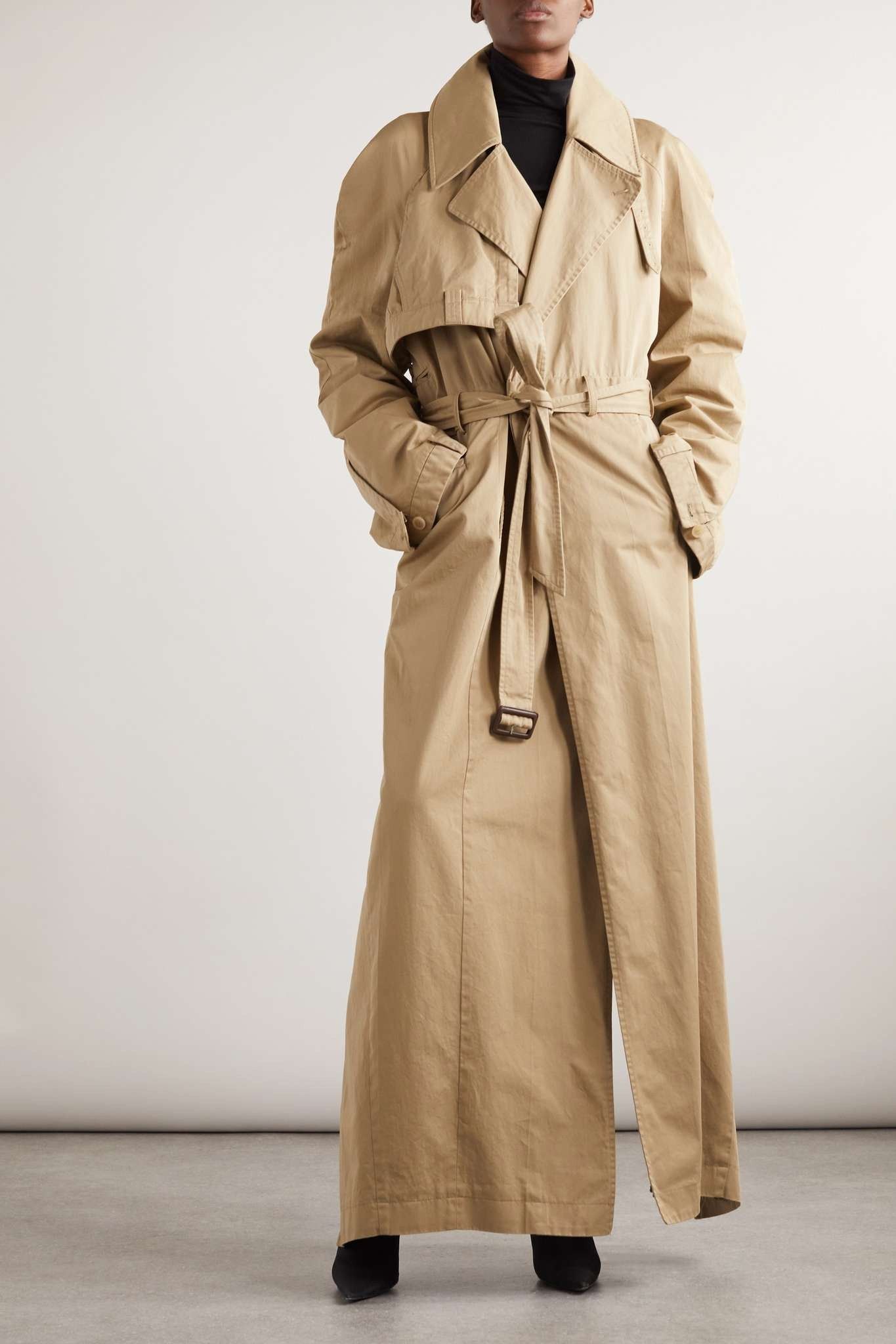 Balenciaga o1y0625 Overcoat & Trench Coat in Beige Size XS / US 0-2 / IT 36-38 - 3 Thumbnail