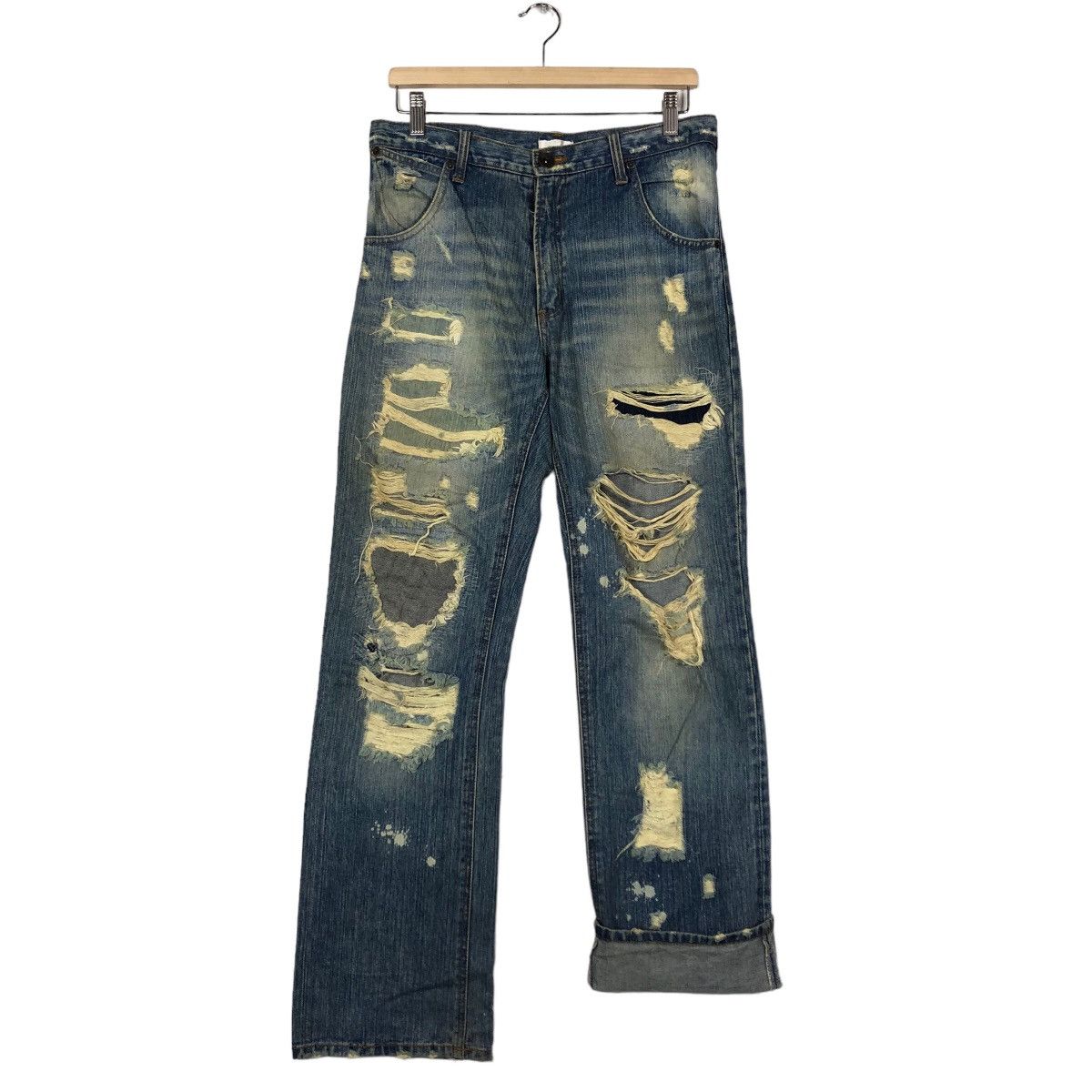 Hysteric Glamour 🔥Rare Distressed Denim Jeans Straight Cut Hysteric Glamour Size US 32 / EU 48 - 12 Thumbnail