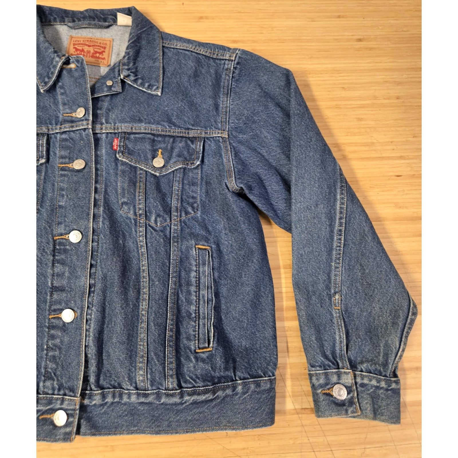Levi's Levi's Denim Jacket Mens XL Blue Trucker Jacket Casual Western Pockets Size US 36 / EU 52 - 2 Thumbnail