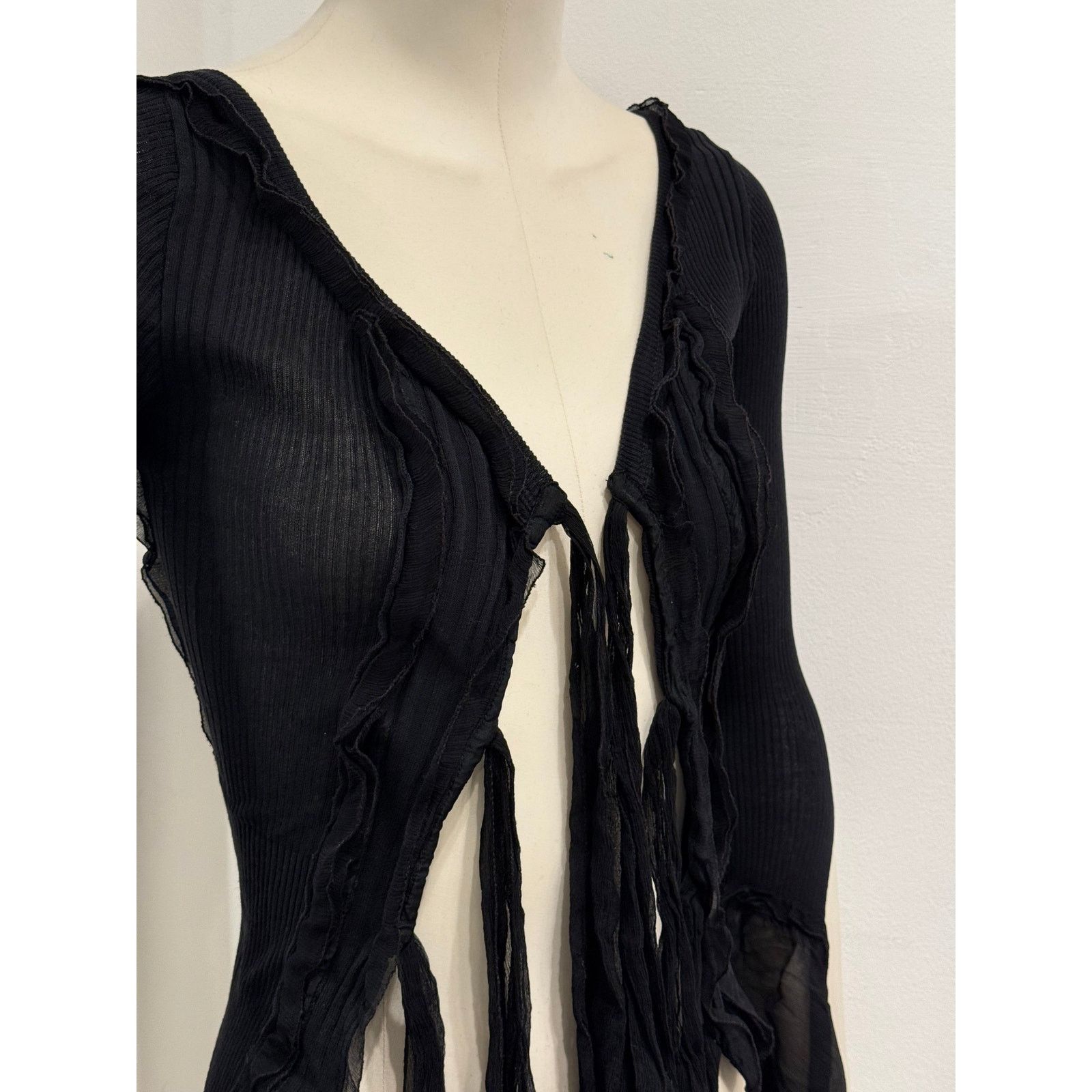 Jean Paul Gaultier 2000s Jean Paul Gaultier sheer ribbon-tie corset blouse Size S / US 4 / IT 40 - 11 Thumbnail