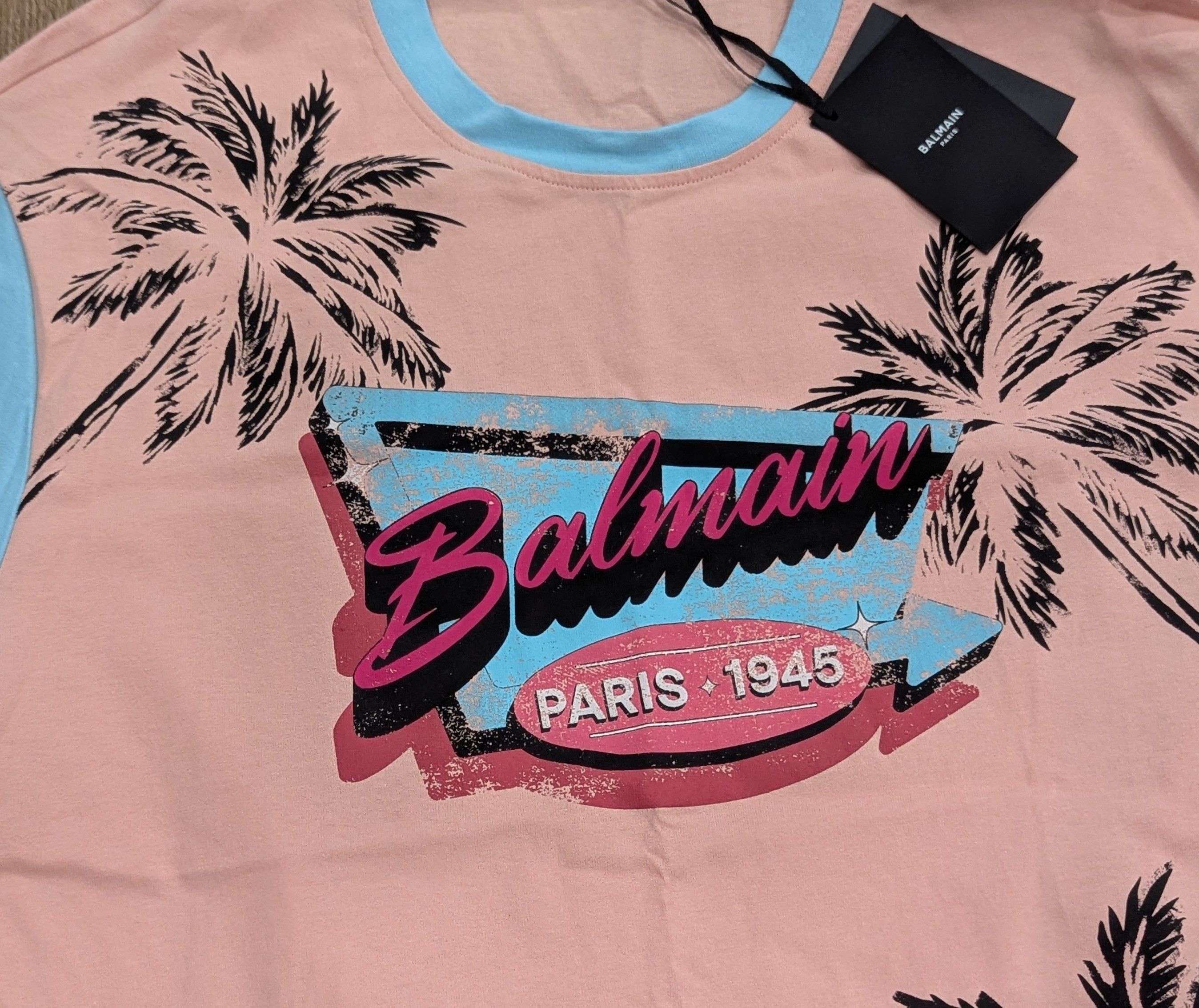 Balmain BALMAIN Miami Graphic Oversized Crewneck T-Shirt Medium Size US M / EU 48-50 / 2 - 2 Thumbnail