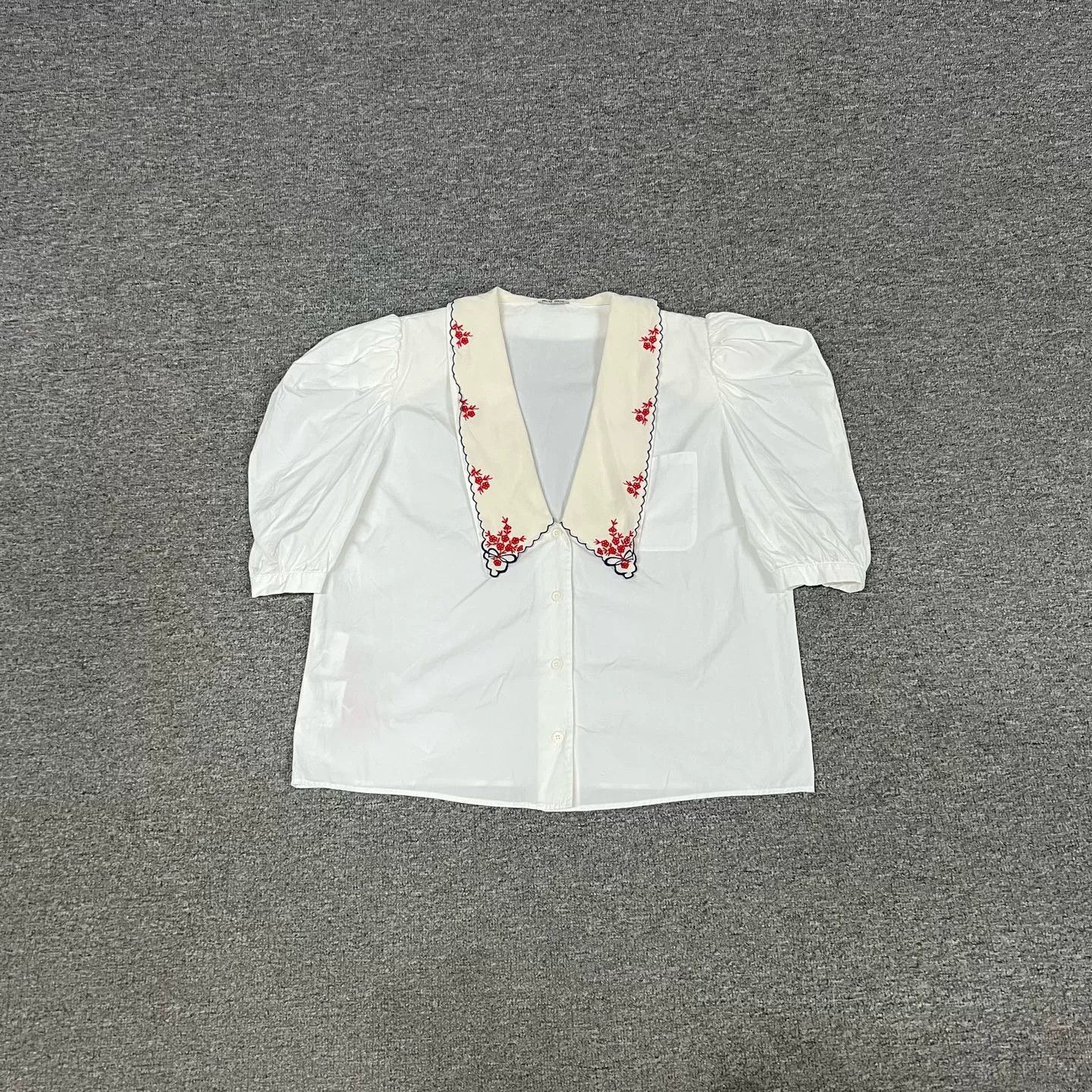 Miu Miu Miu Miu Puff Sleeve Shirt Size S / US 4 / IT 40 - 1 Thumbnail