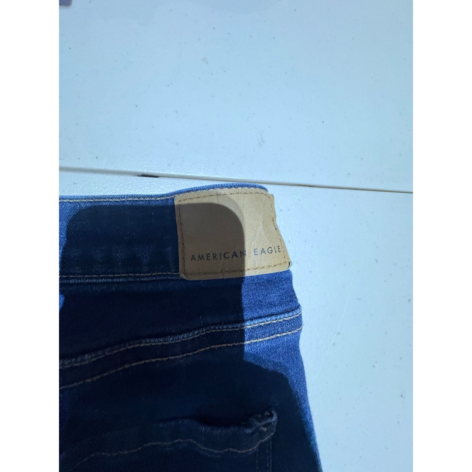 American Eagle Outfitters American Eagle Women’s Slim Straight Jeans Size 14 Dark Wash Size 36" / US 14 / IT 50 - 6 Thumbnail
