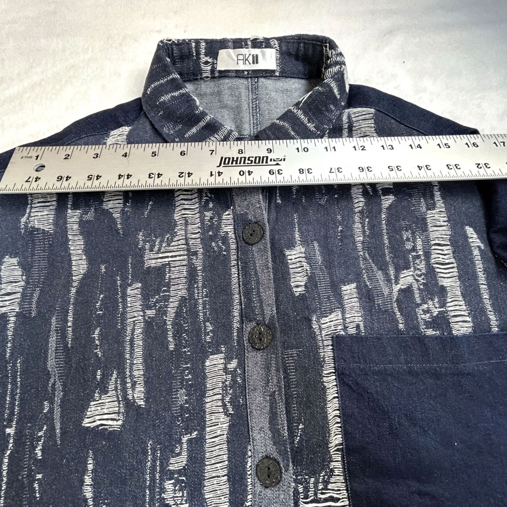 Denime AKII Womens Button Front Distressed Denim Oversized Shirt Dress Blue Pocket Shirt Dress Womens Boys Girls Size ONE SIZE - 5 Thumbnail