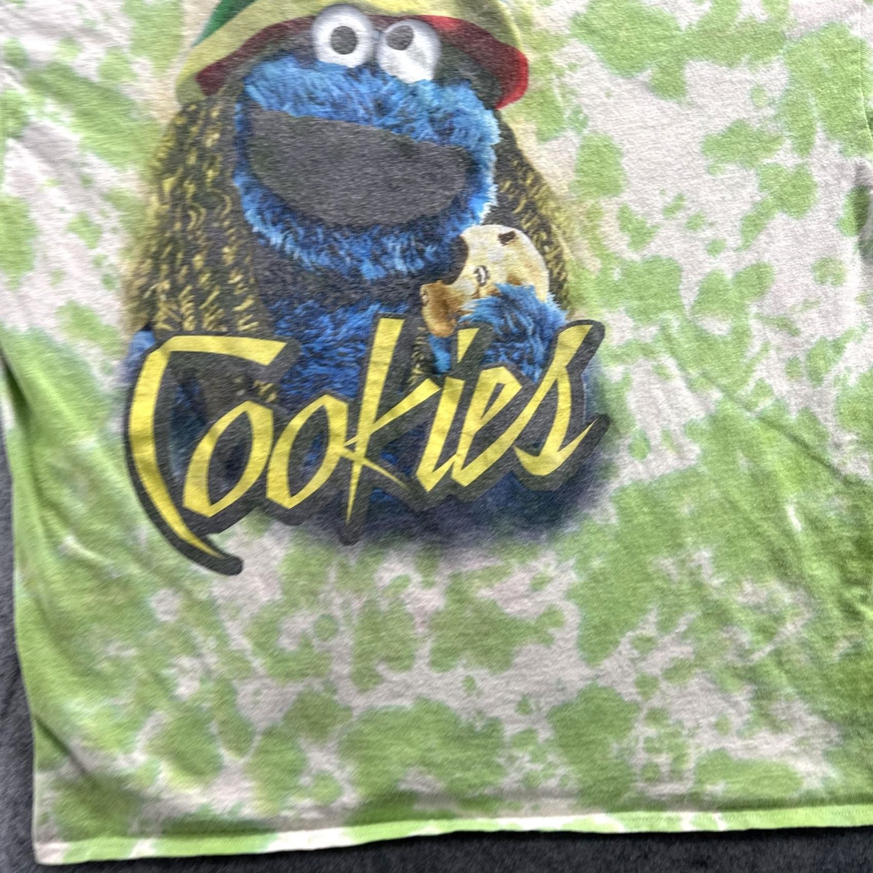 Vintage Sesame Street Shirt Mens Large Green Tie Dye Graphic Tee Cookie Monster Rasta Size US L / EU 52-54 / 3 - 5 Thumbnail