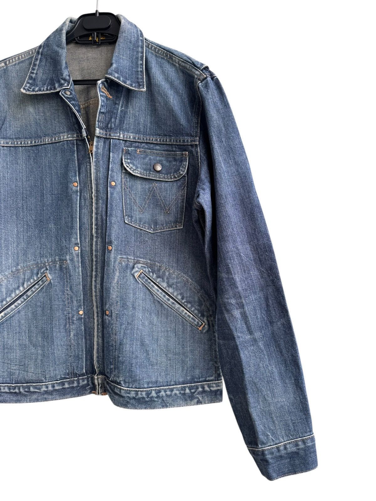 Levi's Vintage Clothing × Vintage × Wrangler Vintage Distressed Wrangler Trucker Denim Size US M / EU 48-50 / 2 - 2 Thumbnail