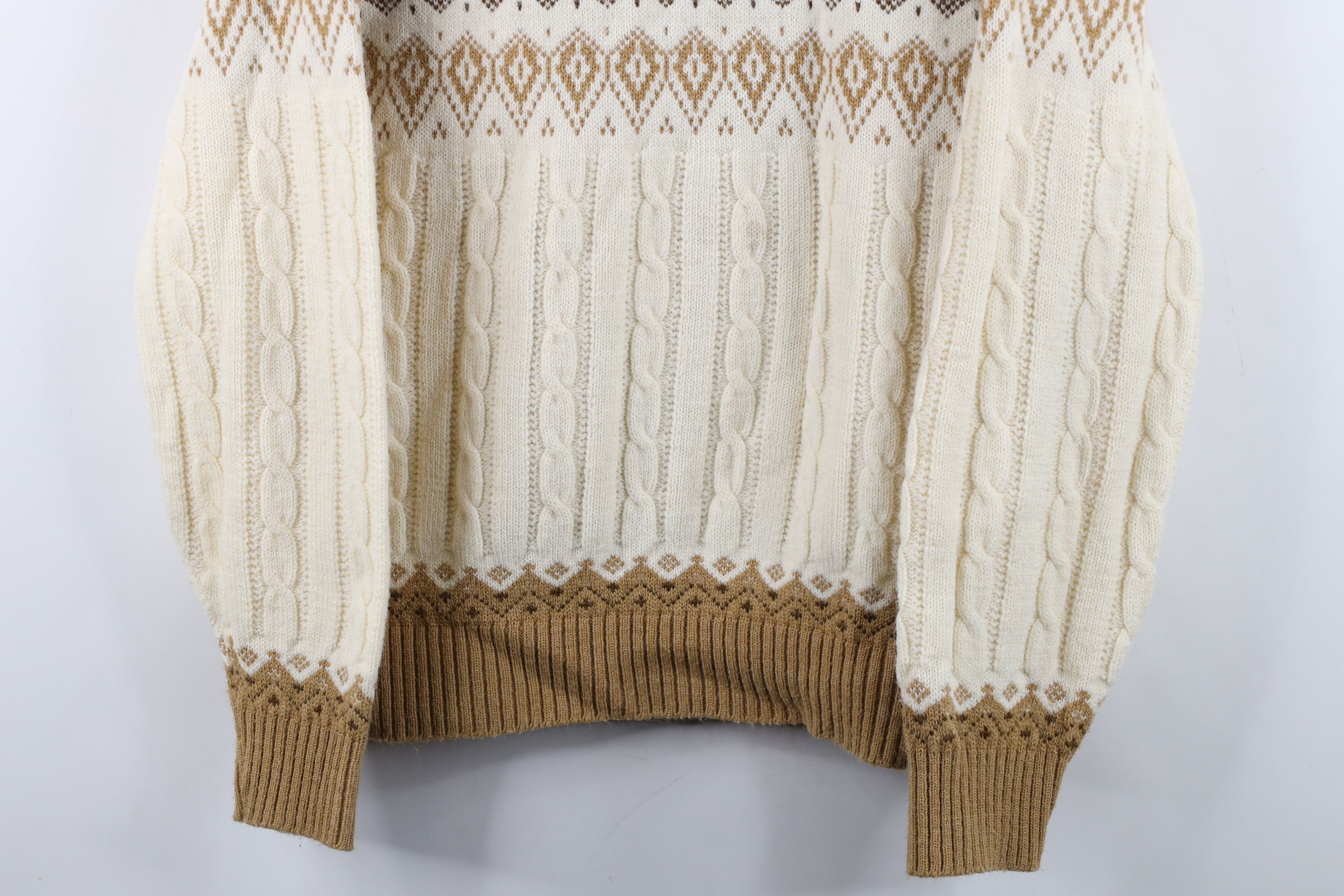 Vintage Vintage 70s Streetwear Cable Knit Crewneck Sweater USA Size US L / EU 52-54 / 3 - 3 Thumbnail