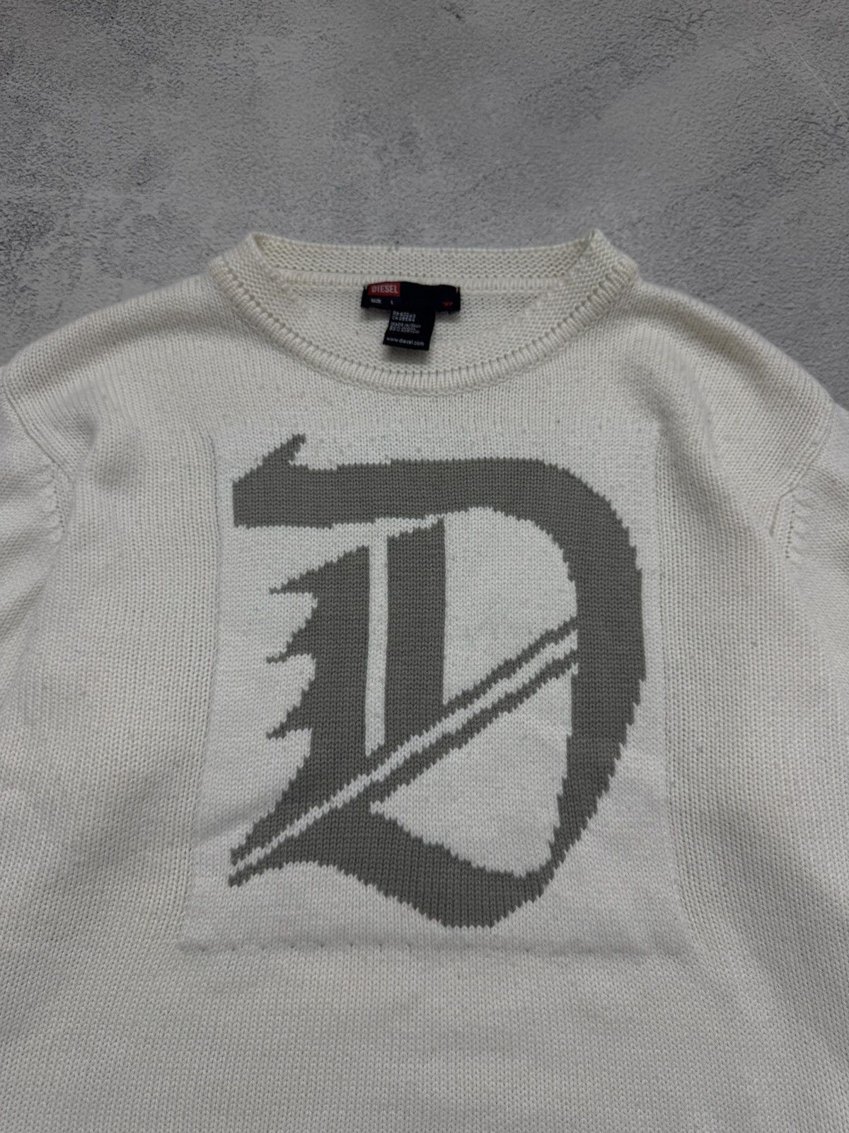 Diesel Vintage Y2k Diesel Center Logo Knited Sweater Size US L / EU 52-54 / 3 - 3 Thumbnail