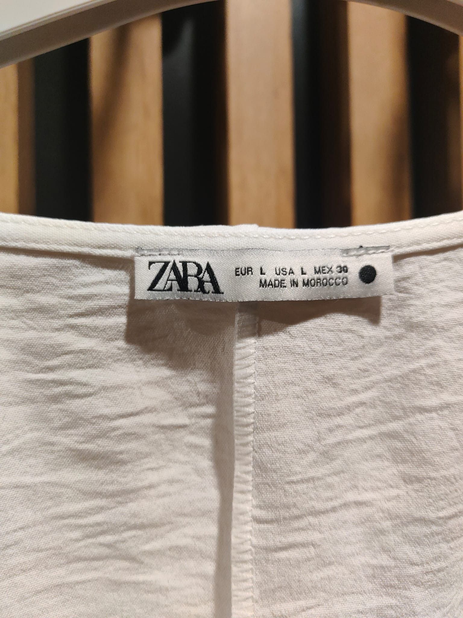 Zara White Stretchy Crew Neck Pullover Top for Women by Zara Size L / US 10 / IT 46 - 4 Thumbnail