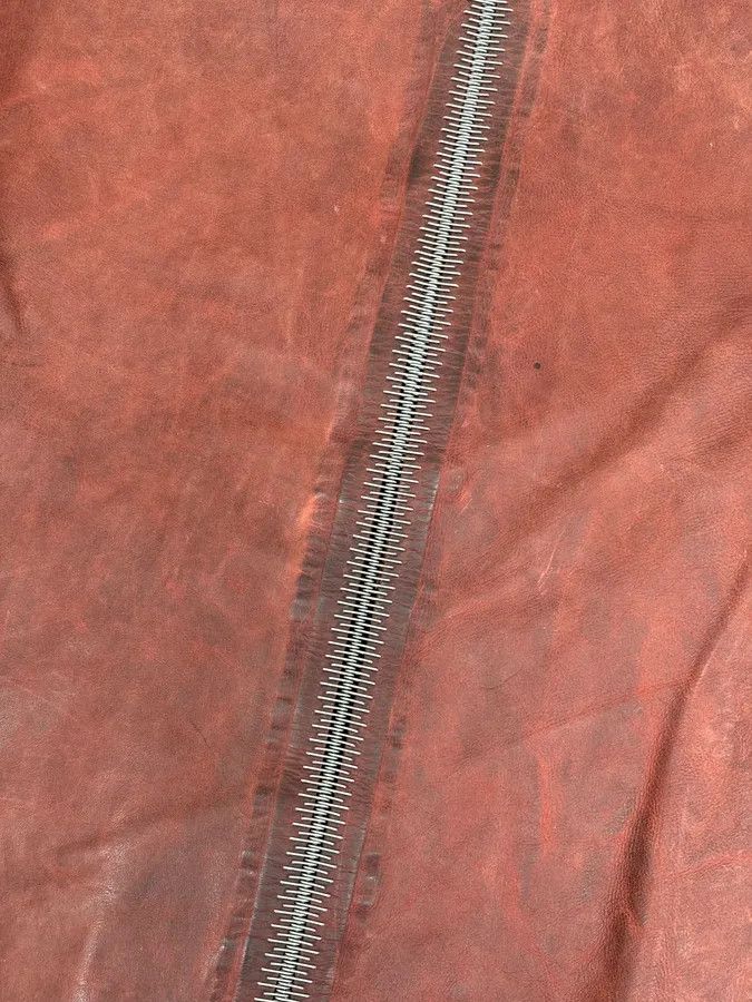 Isaac Sellam Experience Isaac Sellam Bordeaux Leather Back-Zip Avant-Garde Jacket Size US L / EU 52-54 / 3 - 11 Thumbnail
