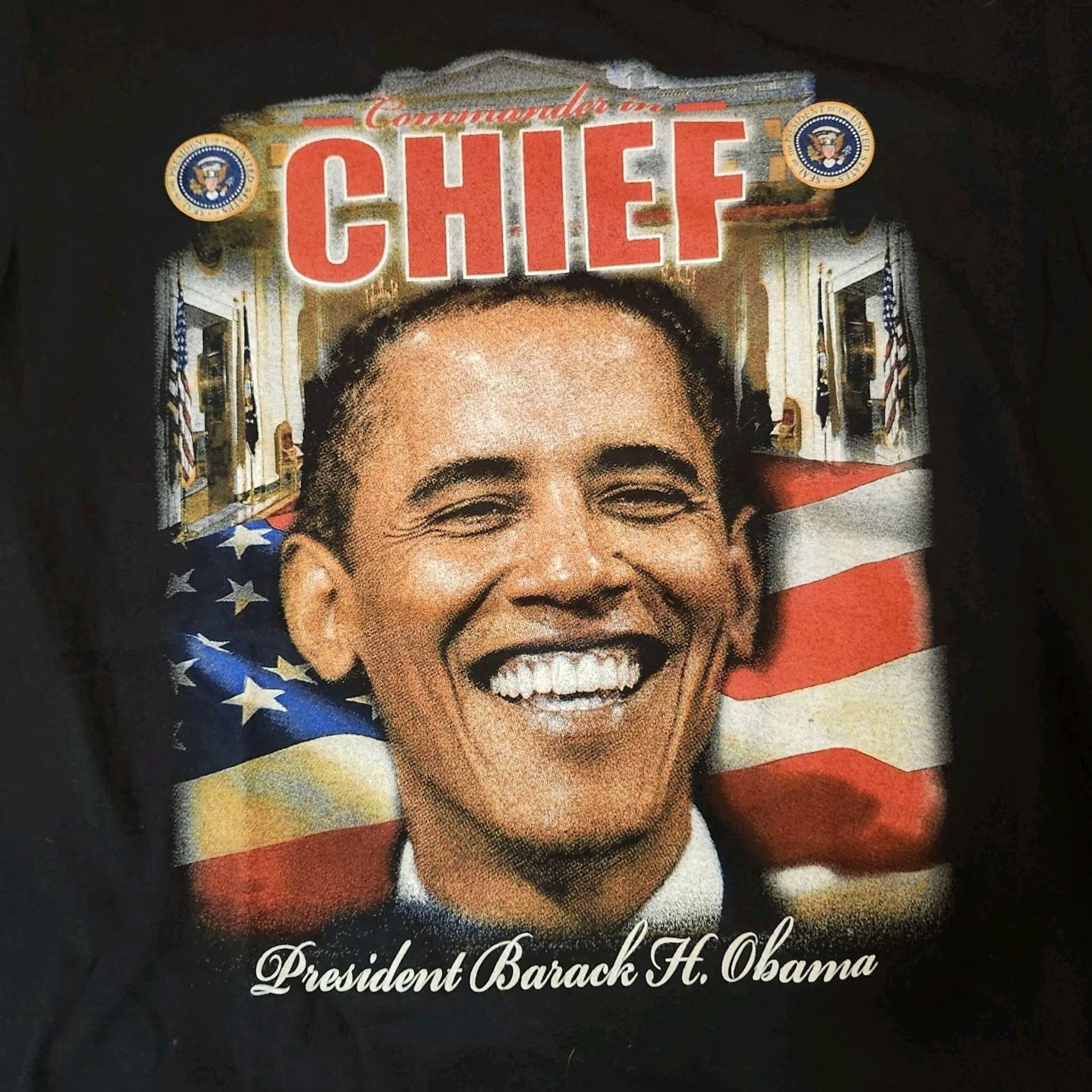 Vintage Barack Obama T Shirt Adult M Black USA President Graphic Print Crew Neck Short Sleeve Patriotic 44th Size US M / EU 48-50 / 2 - 4 Thumbnail