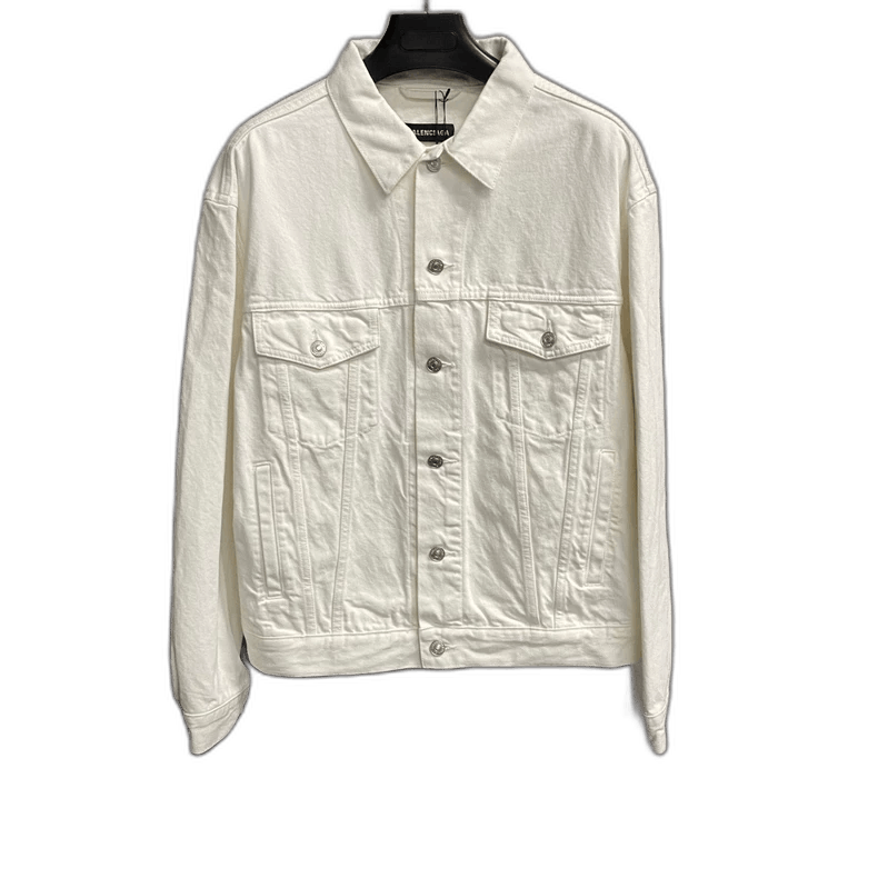 Balenciaga Balenciaga White Embroidered Denim Jacket Size US L / EU 52-54 / 3 - 1 Thumbnail