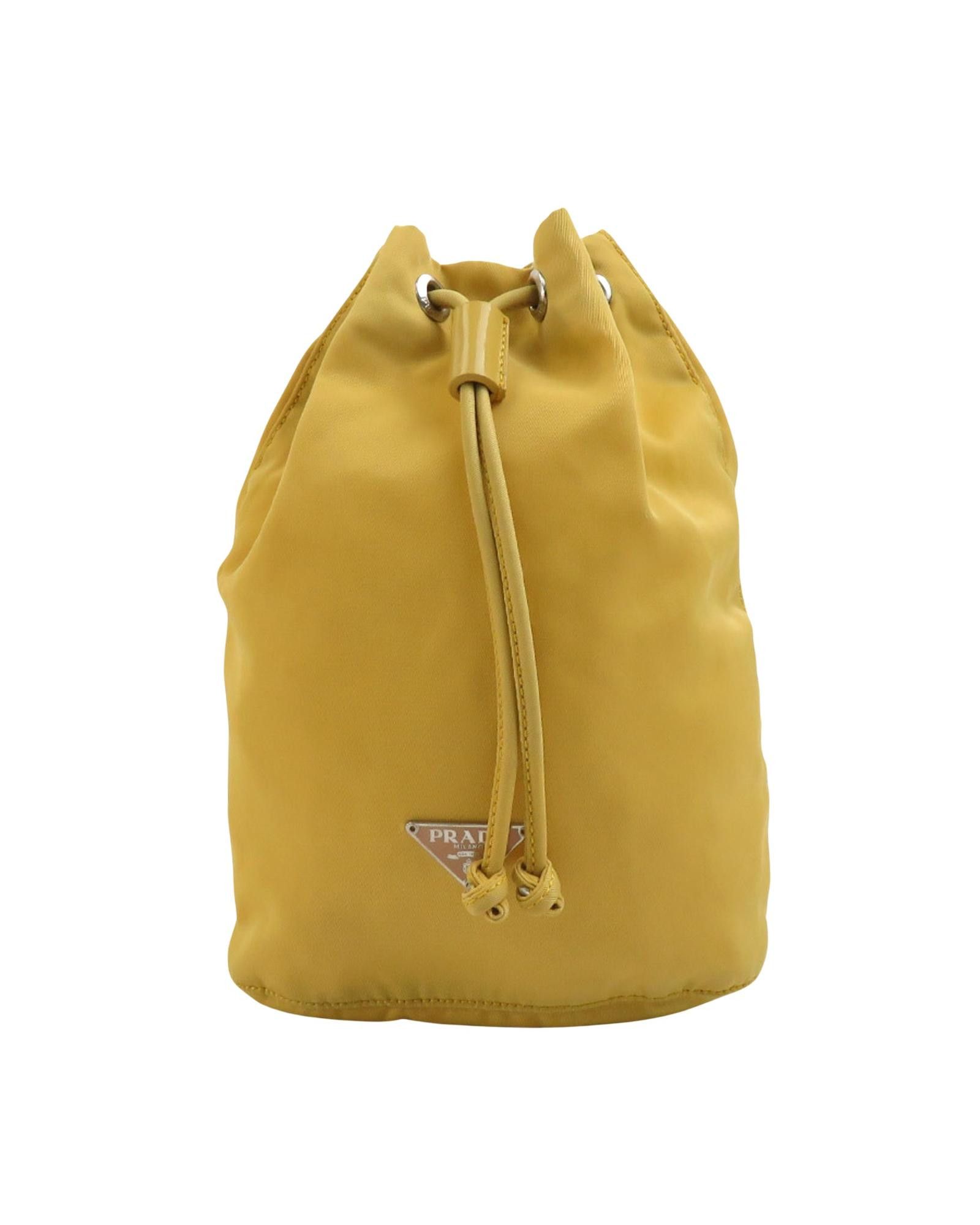 image of Prada Yellow Nylon Pouch - Good Condition, Women's