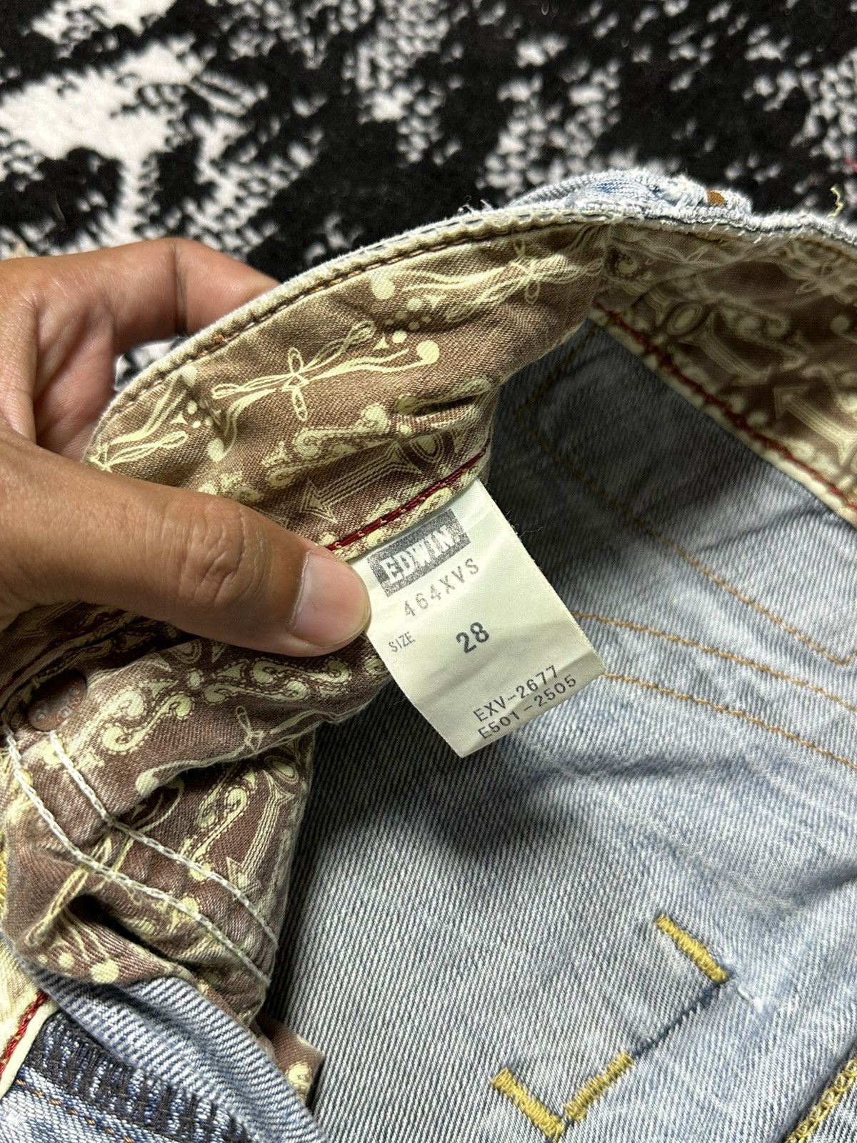If Six Was Nine 2000s Vintage Edwin XV Distressed Rusty Jeans Sky Blue Size US 30 / EU 46 - 9 Thumbnail