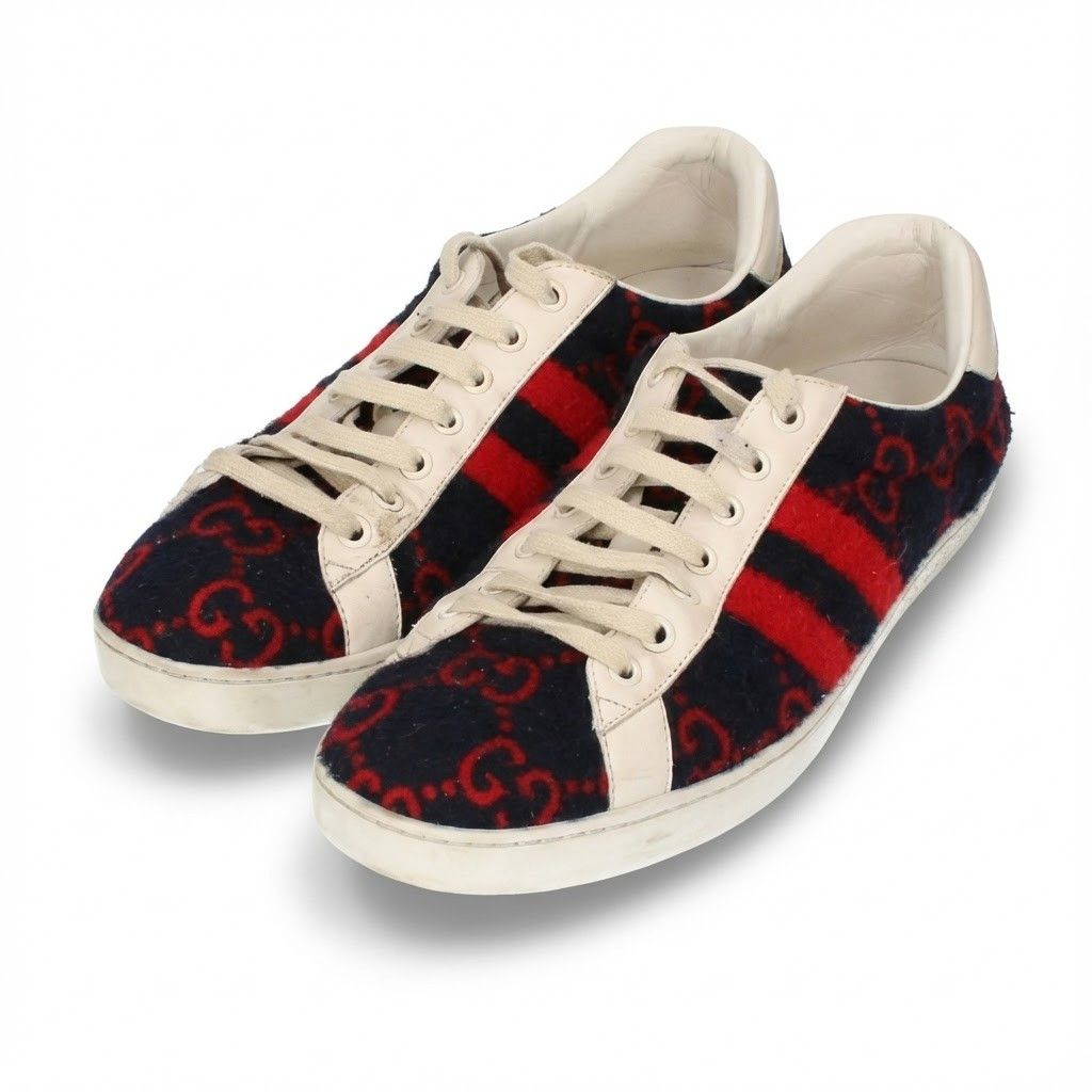 Gucci Felt Low Top GG Motif Sneakers Size US 9 / EU 42 - 1 Thumbnail