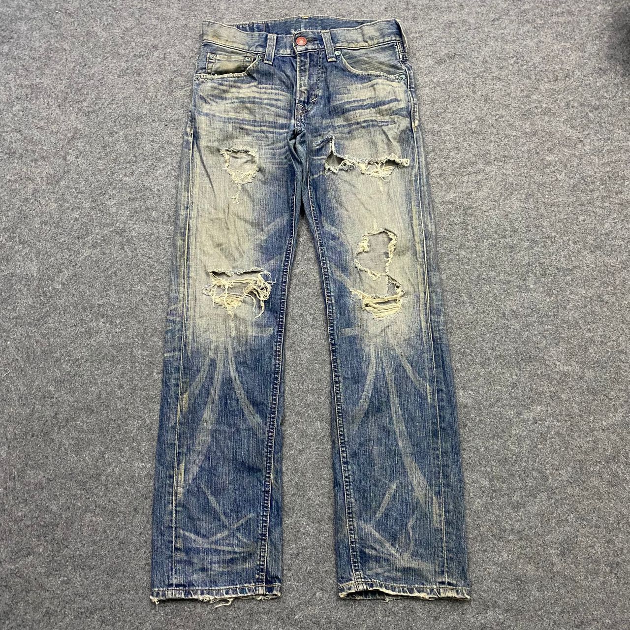 Edwin 💥Best Offer💥Vintage Edwin Blue Trip Distressed Denim Size US 31 - 1 Thumbnail