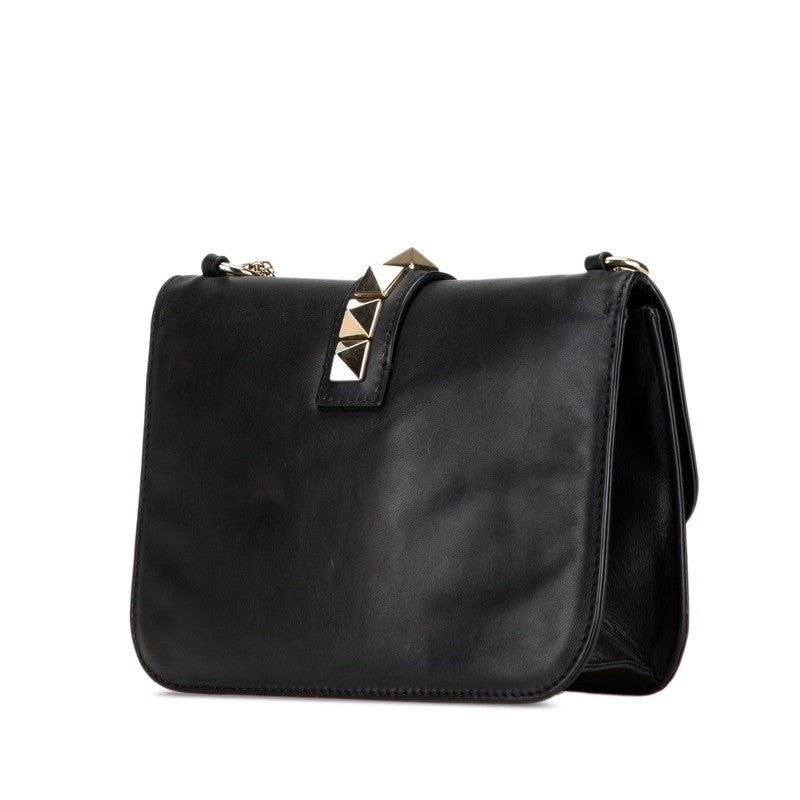 Valentino Valentino Leather Rockstud Chain Shoulder Bag Black Size ONE SIZE - 7 Thumbnail