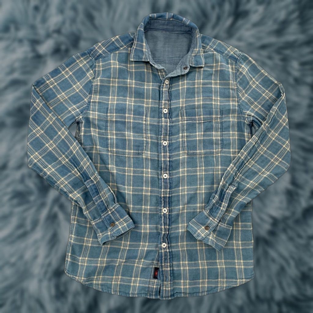 Faherty Faherty Shirt Adult Small Blue Reversible Button Up Long Sleeve Flannel Mens S Size US S / EU 44-46 / 1 - 1 Thumbnail