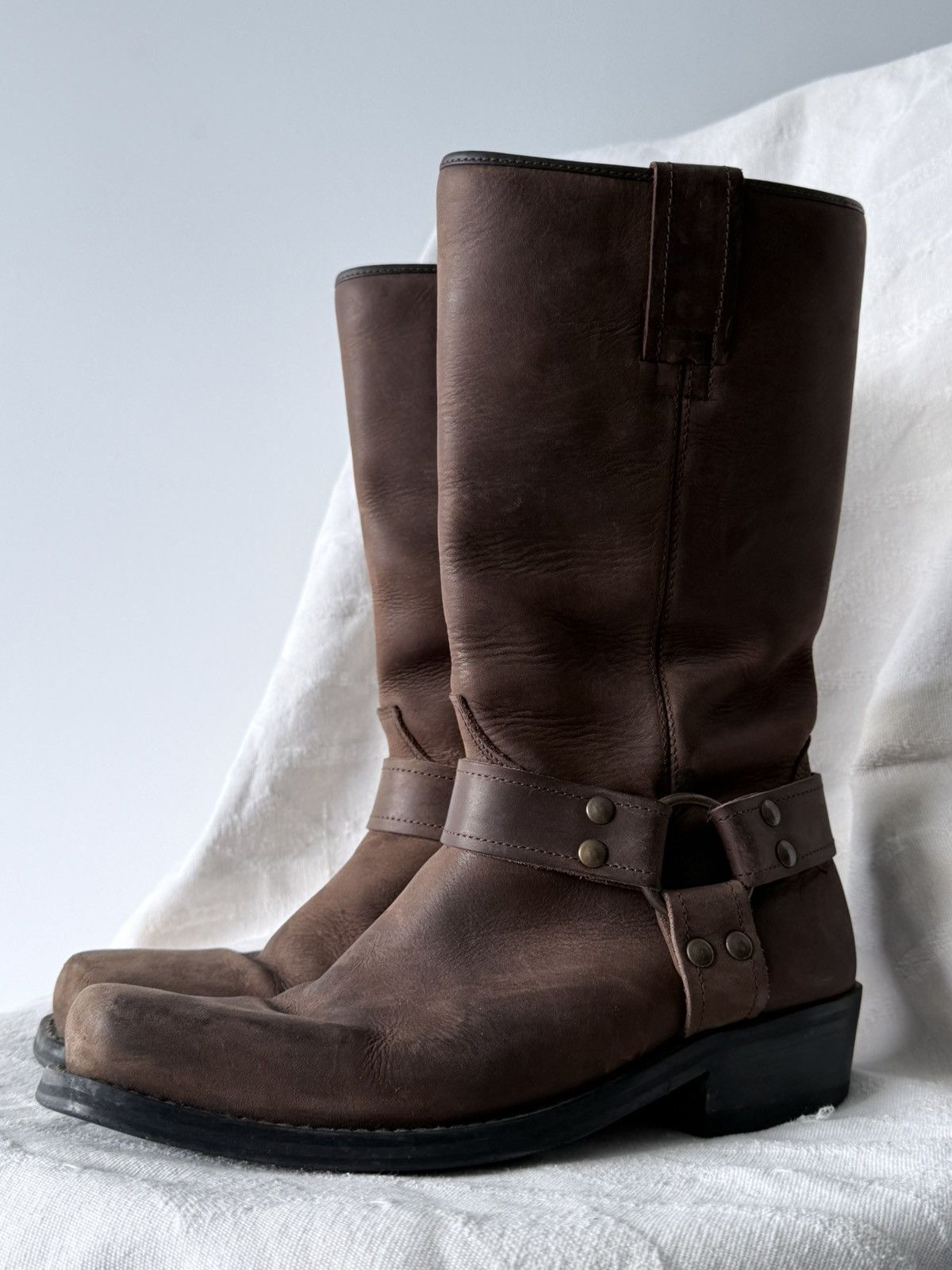 Cowboy Equipment Vintage Rodeo Cowboy Western Biker Leather Boots Size US 6.5 / EU 39-40 - 1 Thumbnail
