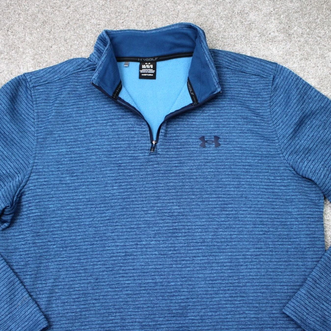 Under Armour Under Armour Golf Sweatshirt Mens Large Blue UA Storm 1/4 Zip L/S Pullover Storm Rugged Comfort Regular Fit Fleece Sweatshirt Size US L / EU 52-54 / 3 - 5 Thumbnail