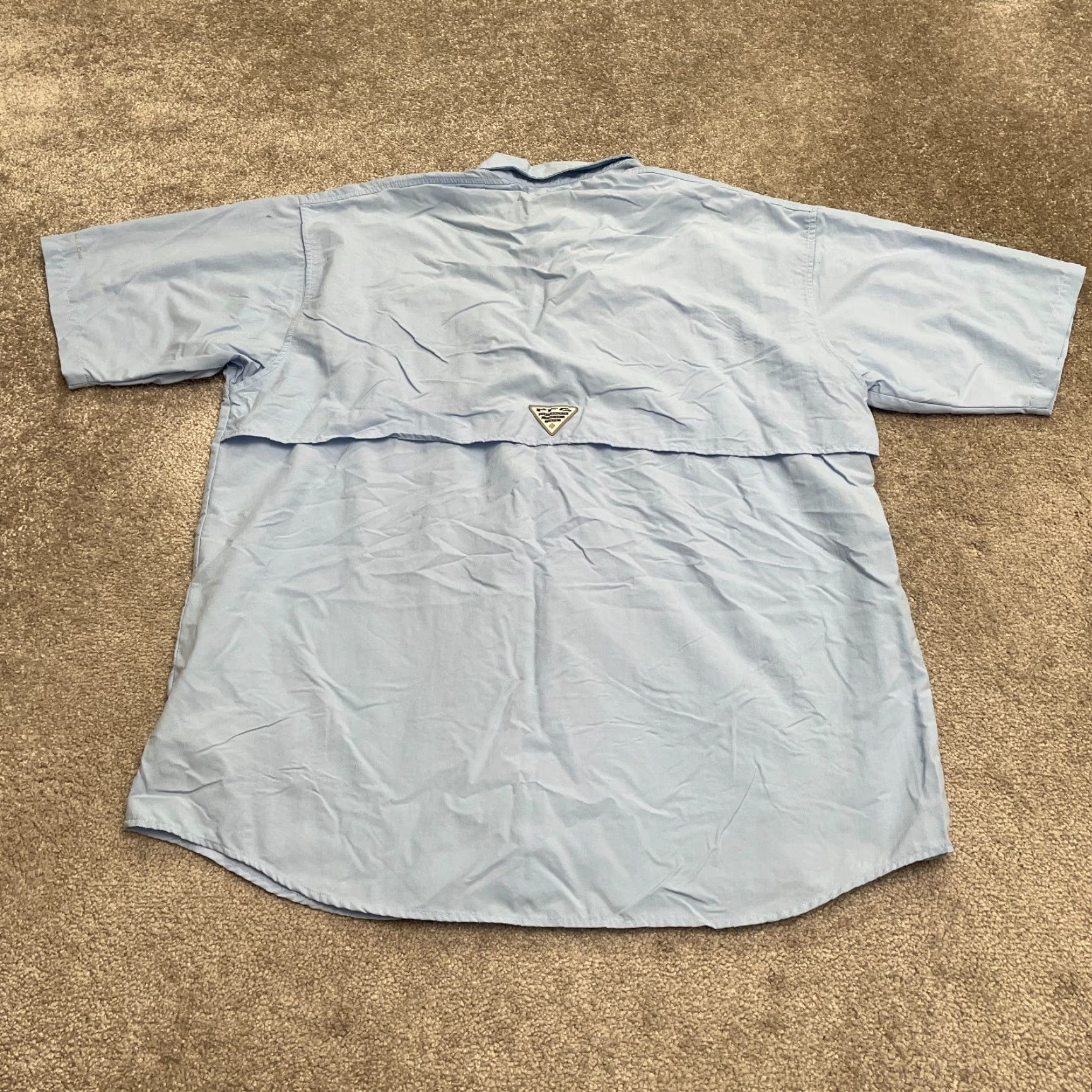 Vintage Columbia PFG Bahama Shirt Mens LT Blue Button-Down Short Sleeve Omni-Shade Fishing Outdoor Casual Travel Size US L / EU 52-54 / 3 - 2 Thumbnail