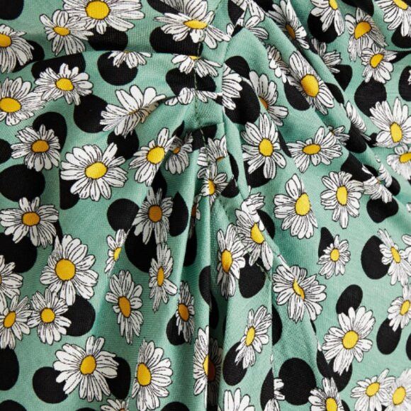 Sandro Dress Polka dot Floral Ruched Pleated back Partially ela Size M / US 6-8 / IT 42-44 - 3 Thumbnail