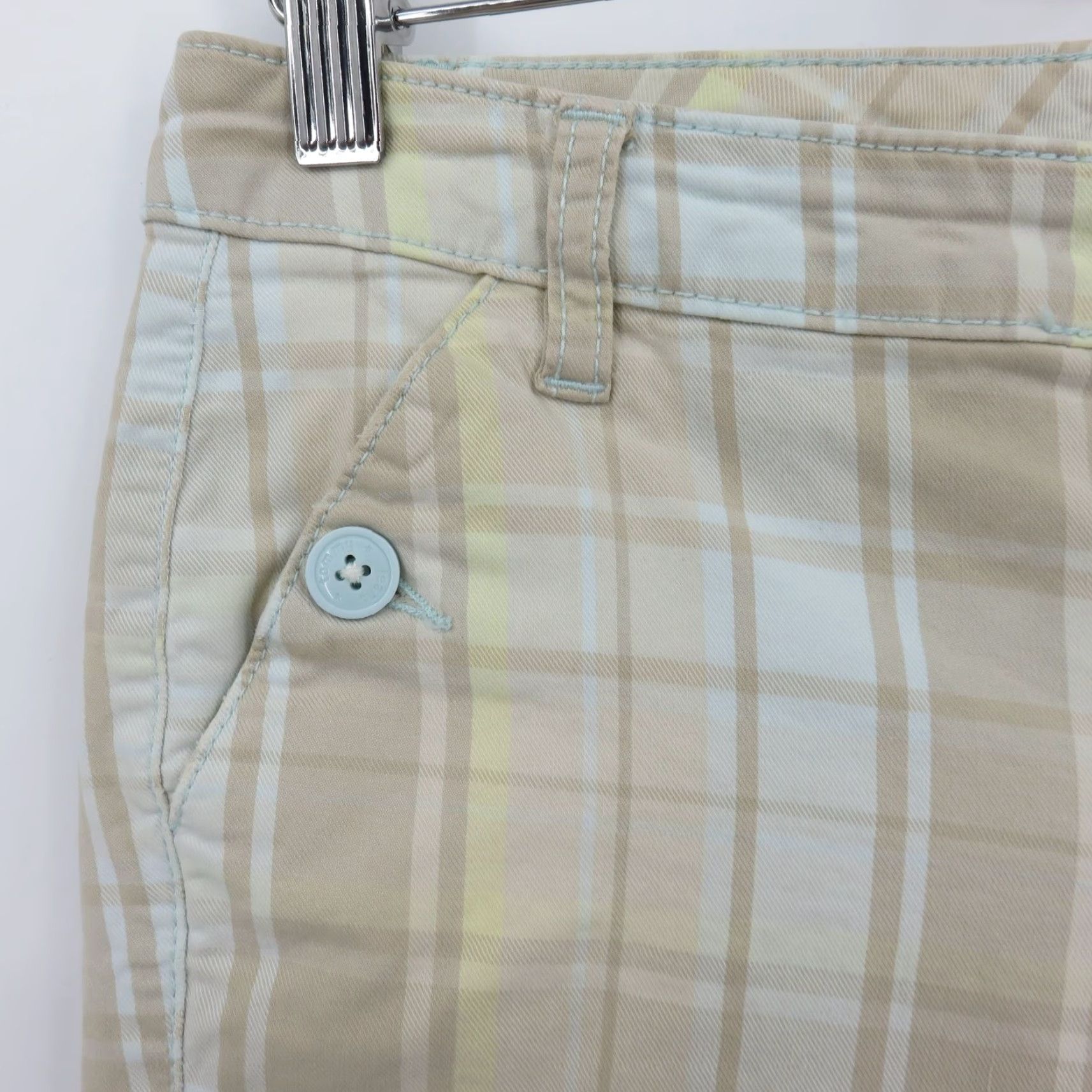 Vintage VINTAGE Tommy Jeans Capri Pants 9 Juniors Women Beige Yellow Blue Plaid Preppy 2005 Y2K Size 30" / US 8 / IT 44 - 3 Thumbnail