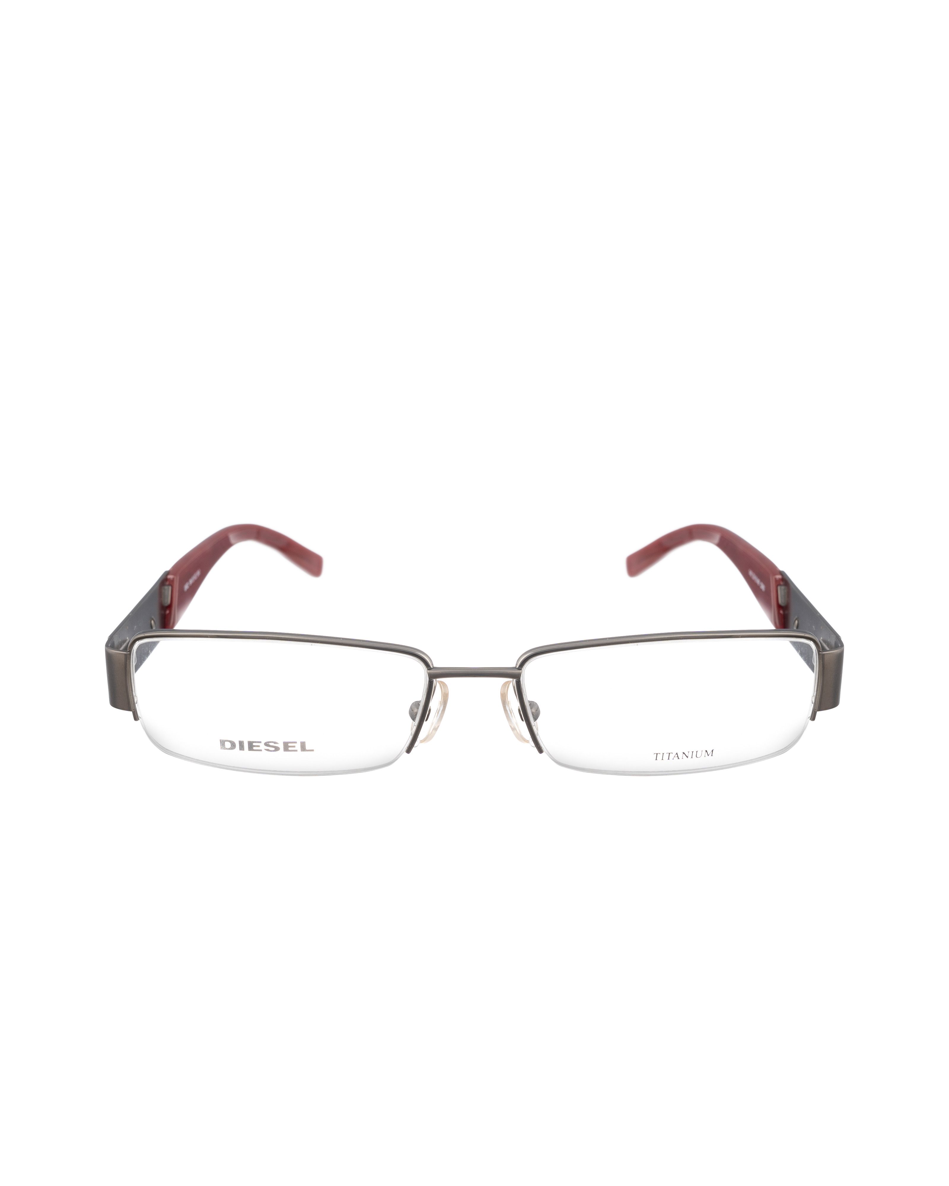 Diesel Diesel 90s Silver Half Rim Glasses with Burgundy Temples Size ONE SIZE - 3 Thumbnail