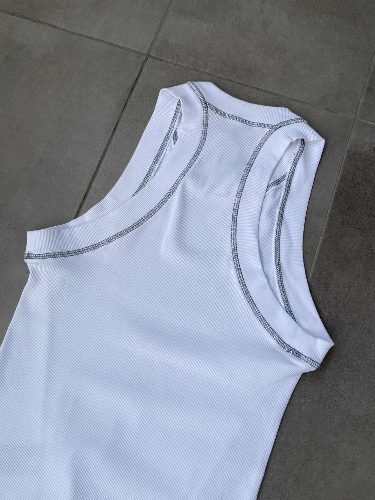 Saul Nash !DS! SS23 Saul Nash White Overlock Stitch Tank Top Size US M / EU 48-50 / 2 - 13 Thumbnail