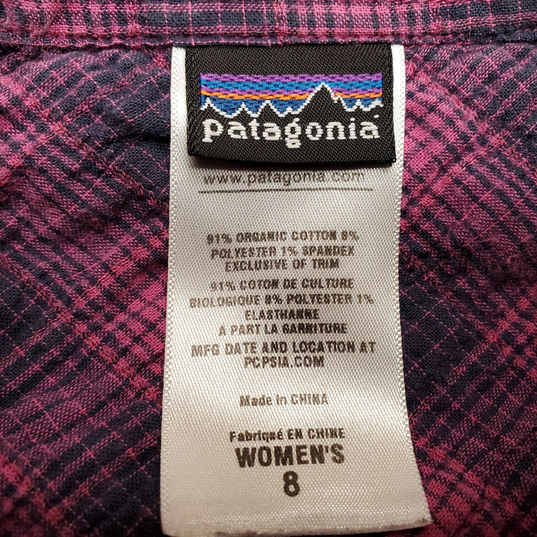 Patagonia Patagonia Shirt Womens Sz 8 Pink Plaid Crinkle Organic Cotton Blend Long Sleeve Size M / US 6-8 / IT 42-44 - 3 Thumbnail