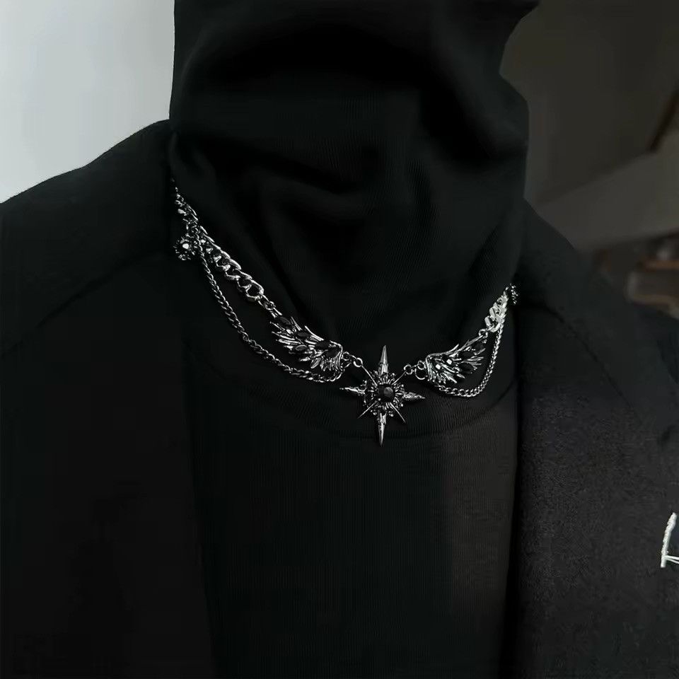 Jewelry Gothic Punk Streetwear Black Heart Necklace Chain Size ONE SIZE - 1 Thumbnail