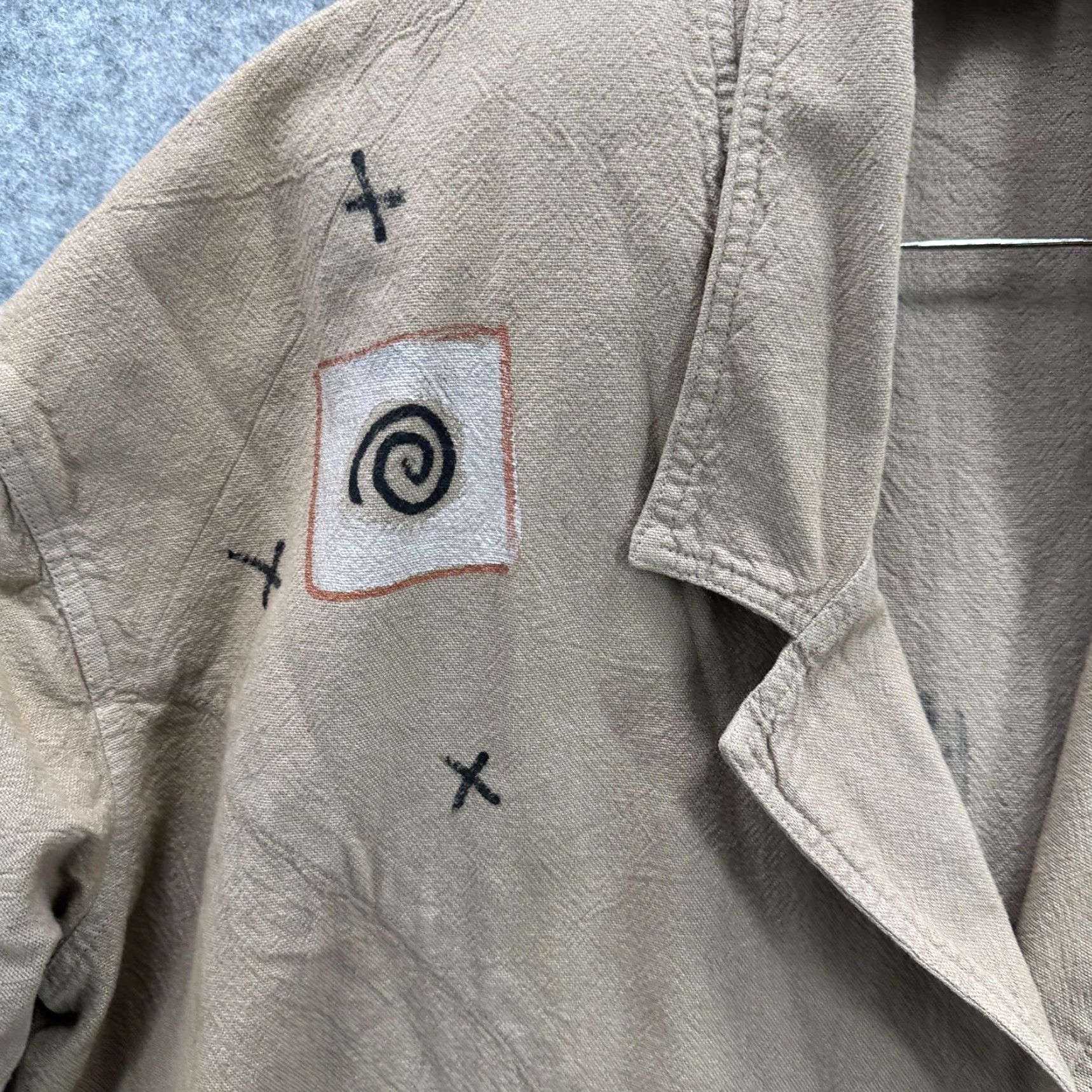 Vintage VINTAGE Cotton U.S.A. Jacket Womens XS Tan Southwestern Petroglyph Lagenlook Jacket Size XS / US 0-2 / IT 36-38 - 7 Thumbnail