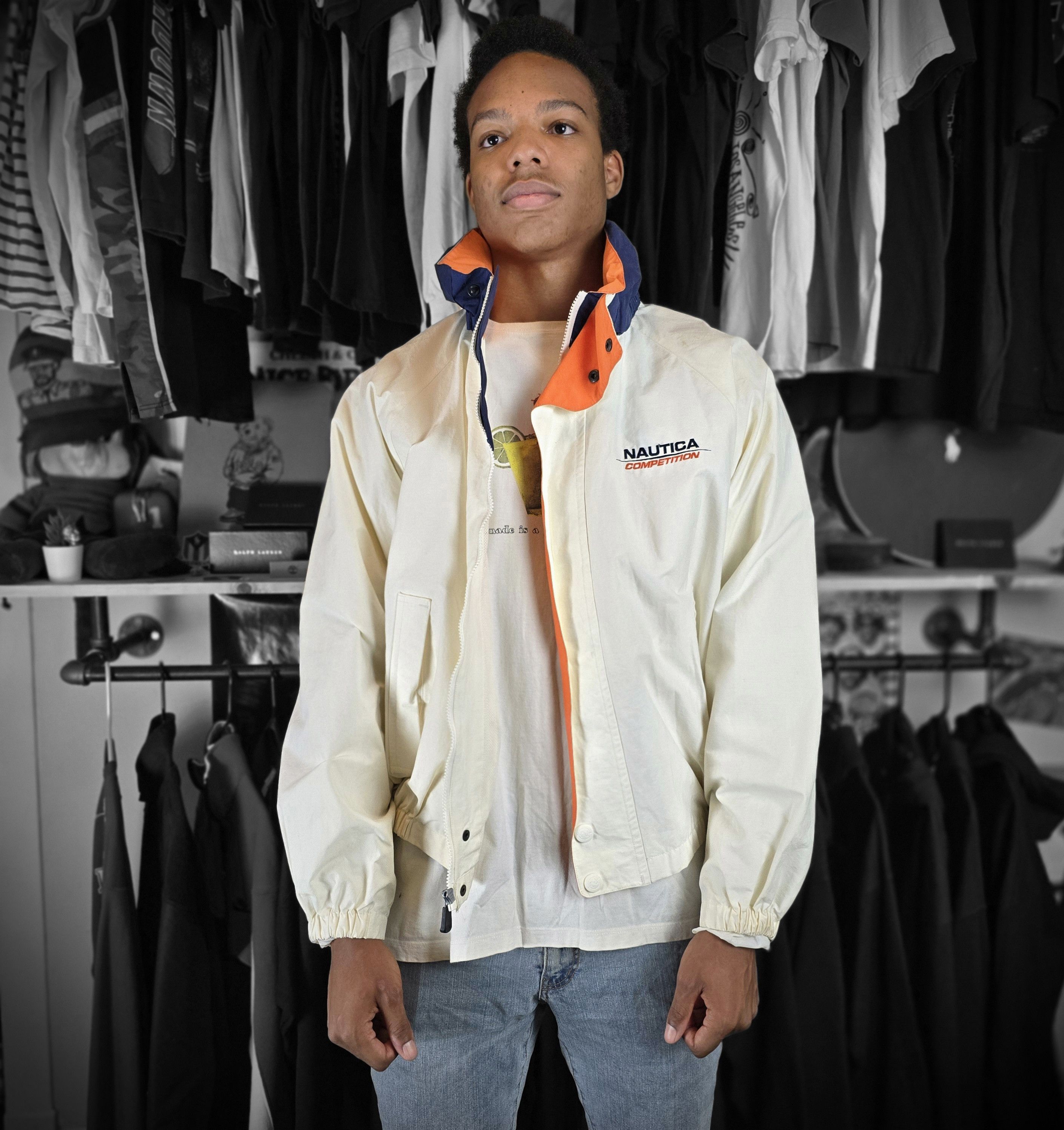 Nautica Vintage Nautica Sailing Jacket White/Orange Men's XL Size US XL / EU 56 / 4 - 1 Thumbnail