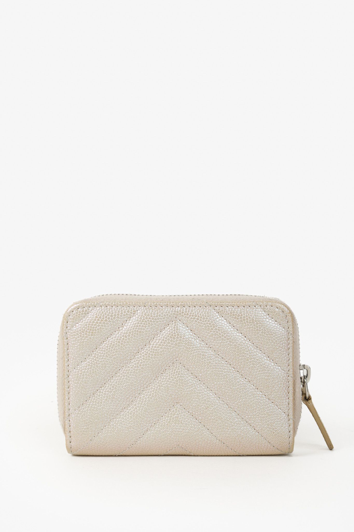 Chanel Chanel Iridescent Caviar Zippered Coin Purse Chevron Size ONE SIZE - 3 Thumbnail