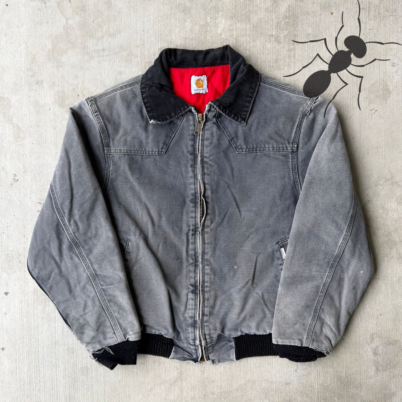 Carhartt × Vintage Carhartt faded black Santa Fe work wear jacket Size US L / EU 52-54 / 3 - 1 Thumbnail