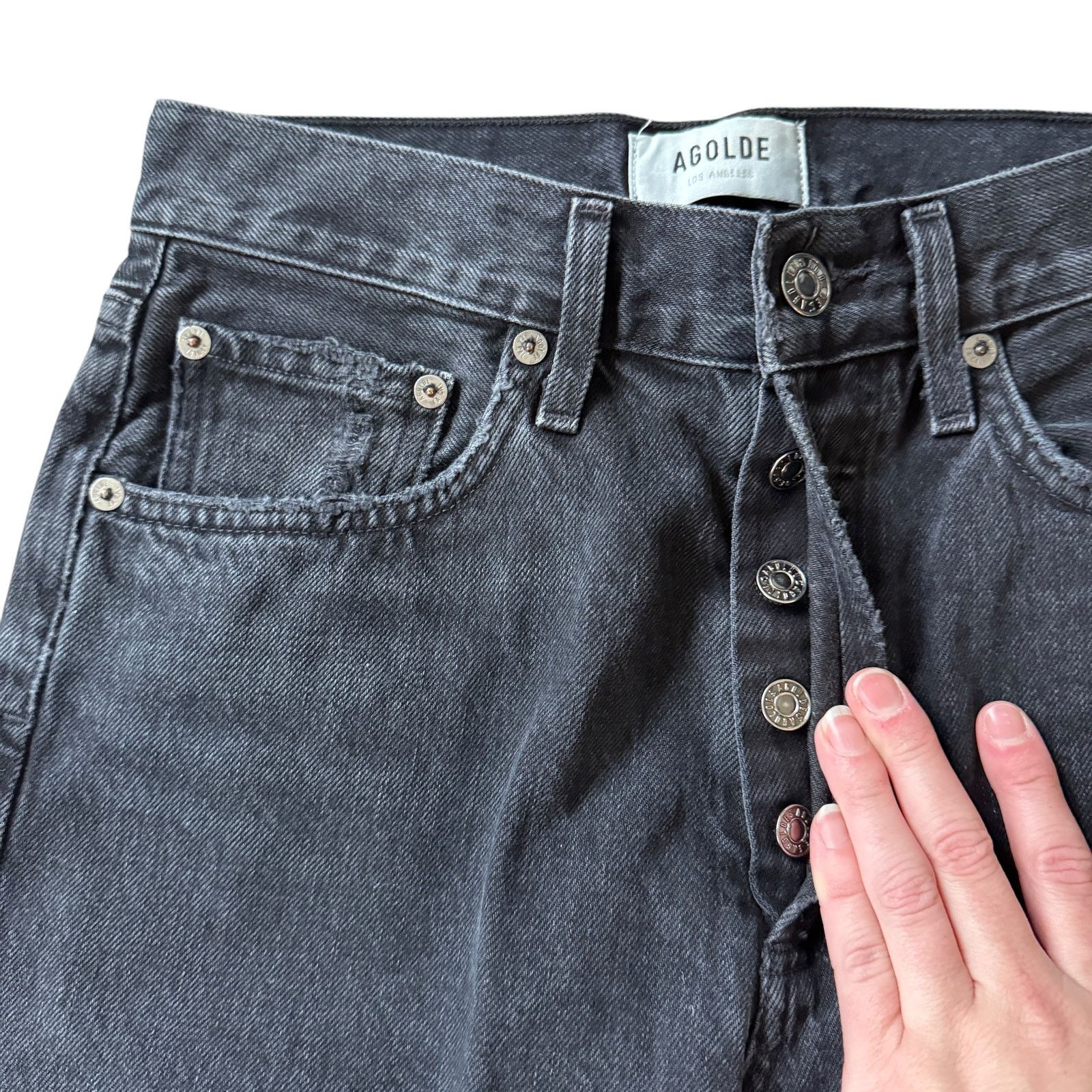 Agolde AGOLDE Lana Mid Rise Vintage Straight Jean Disorder Wash Size 25" / US 0 / IT 36 - 4 Thumbnail