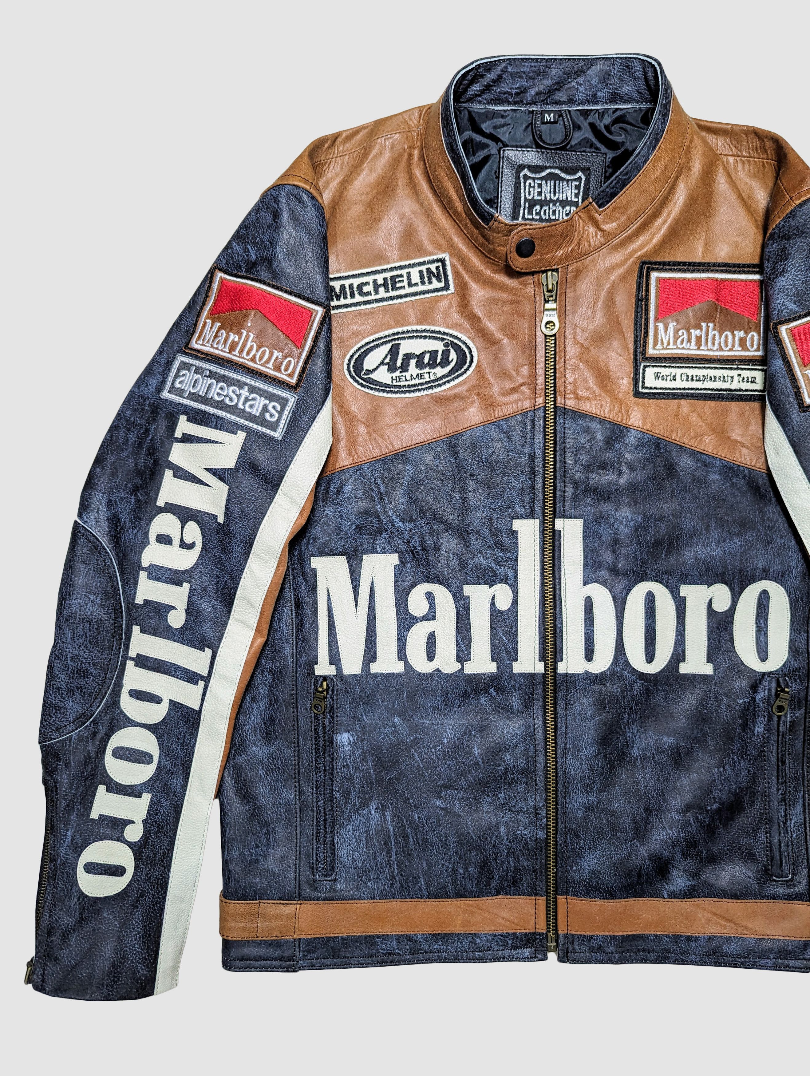 Vintage MARLBORO RARE VINTAGE LEATHER JACKET HYPE Size US L / EU 52-54 / 3 - 3 Thumbnail