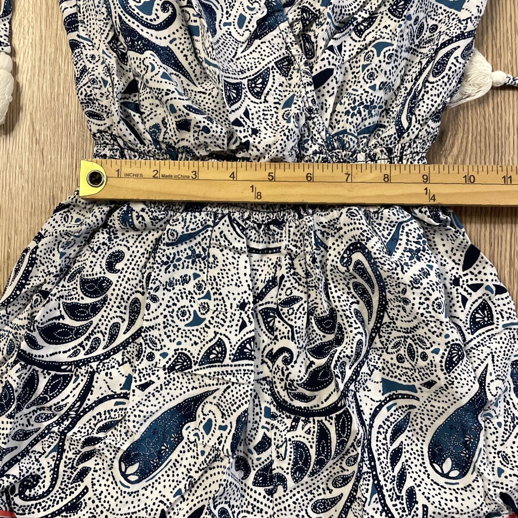 Vintage BeBop Tie Dye Sleeveless Romper Shorts Set for Teens, Blue & White, Casual Bohemian Beach Summer Spring, Size Small Size S / US 4 / IT 40 - 4 Thumbnail
