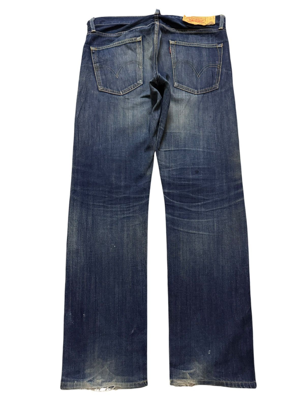 Levi's Vintage 90s Levis 505 Blue Faded Distressed Regular Straight Size US 34 / EU 50 - 2 Thumbnail