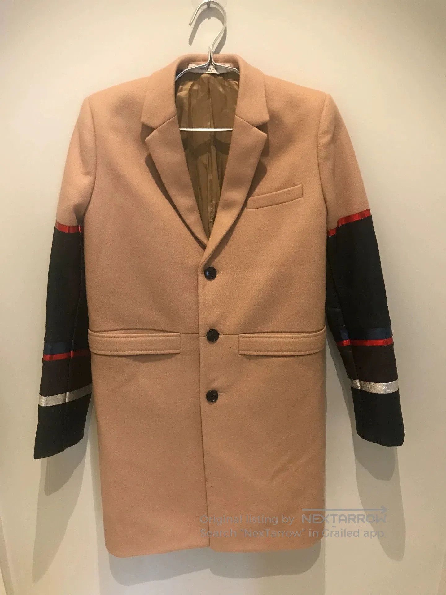 Givenchy Givenchy Wool Laser Leather Sleeve Coat. Size S / US 4 / IT 40 - 1 Thumbnail